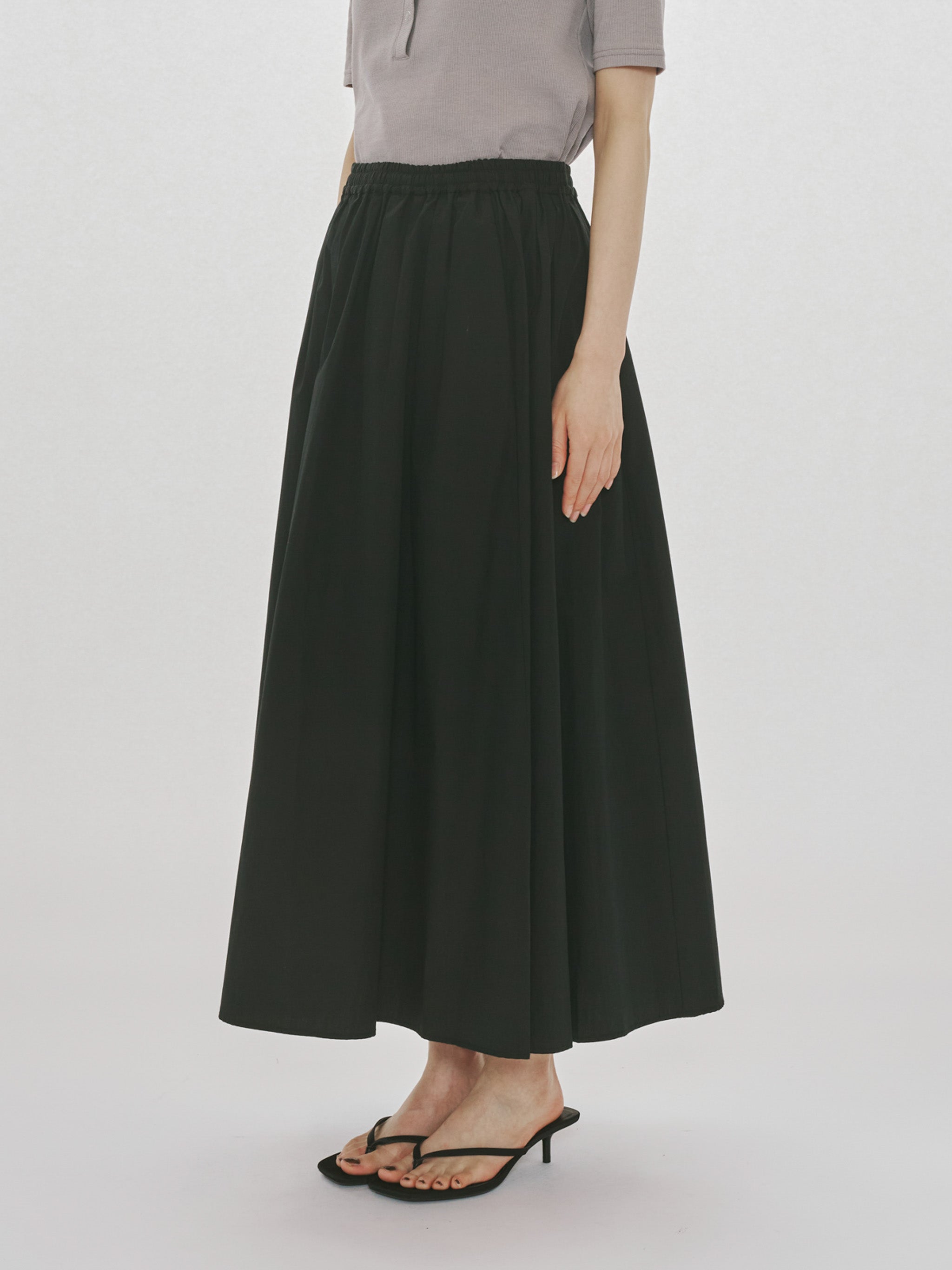 tucked gather volume skirt