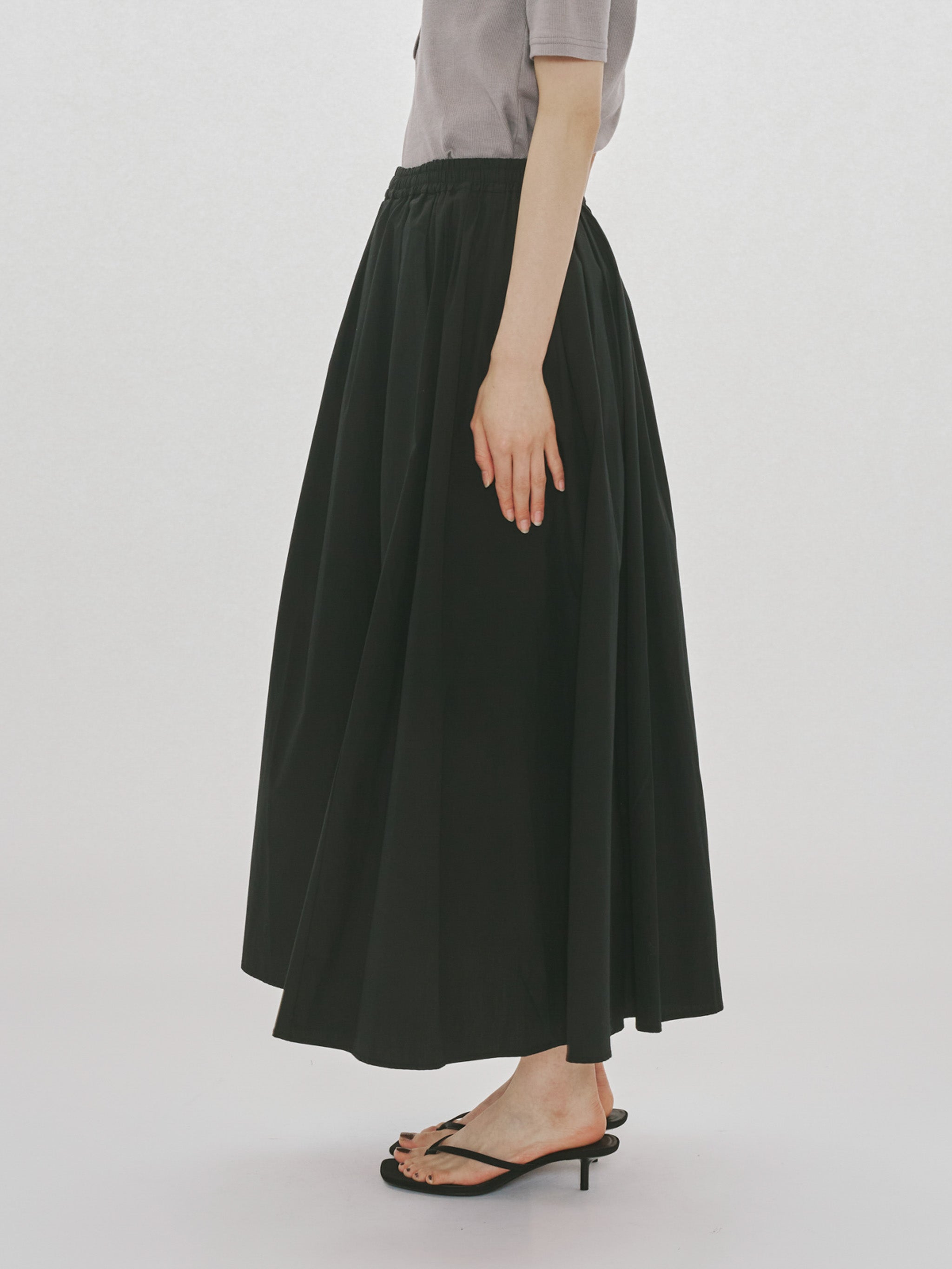 tucked gather volume skirt