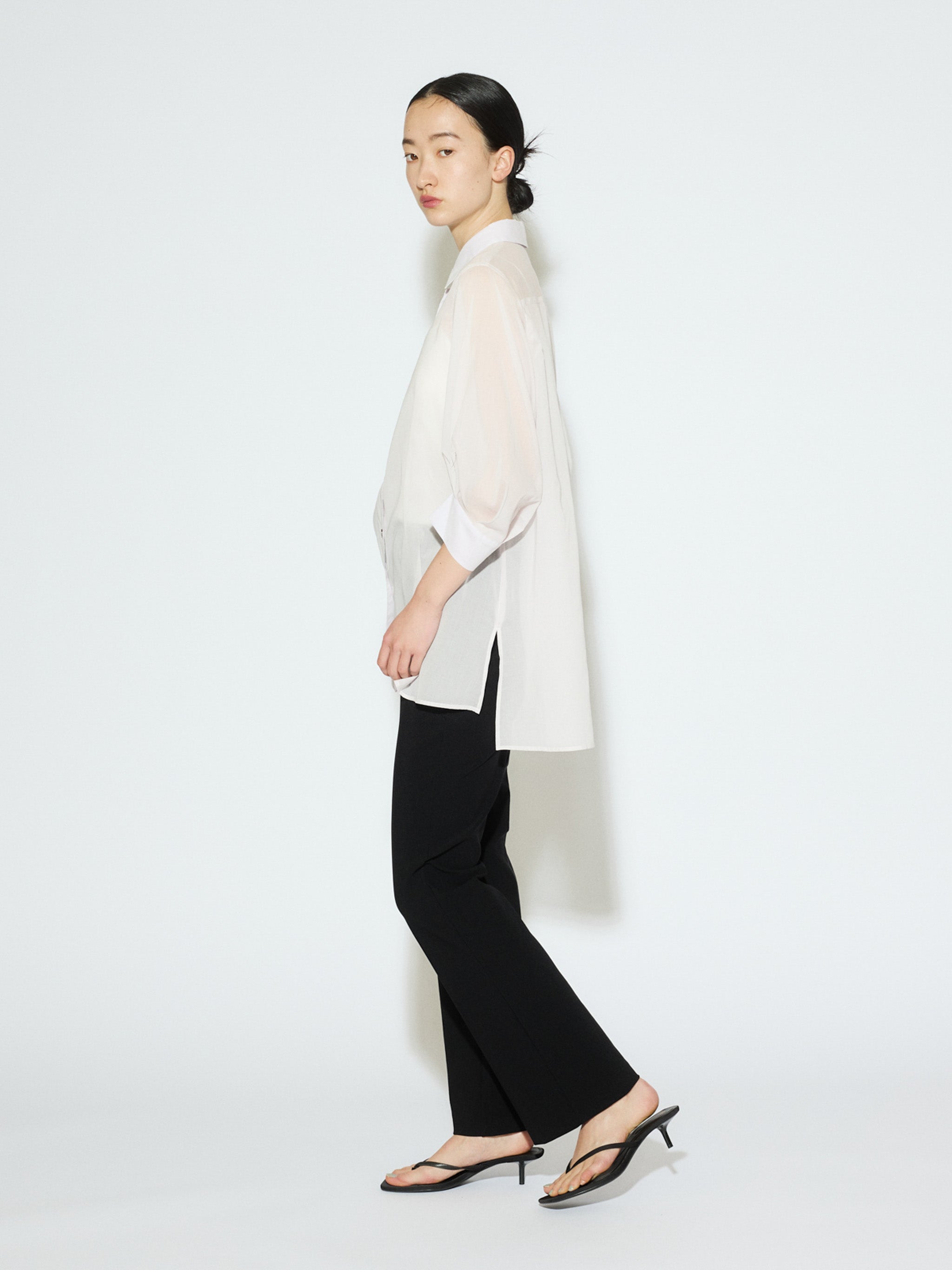 rib fit straight pants[A]