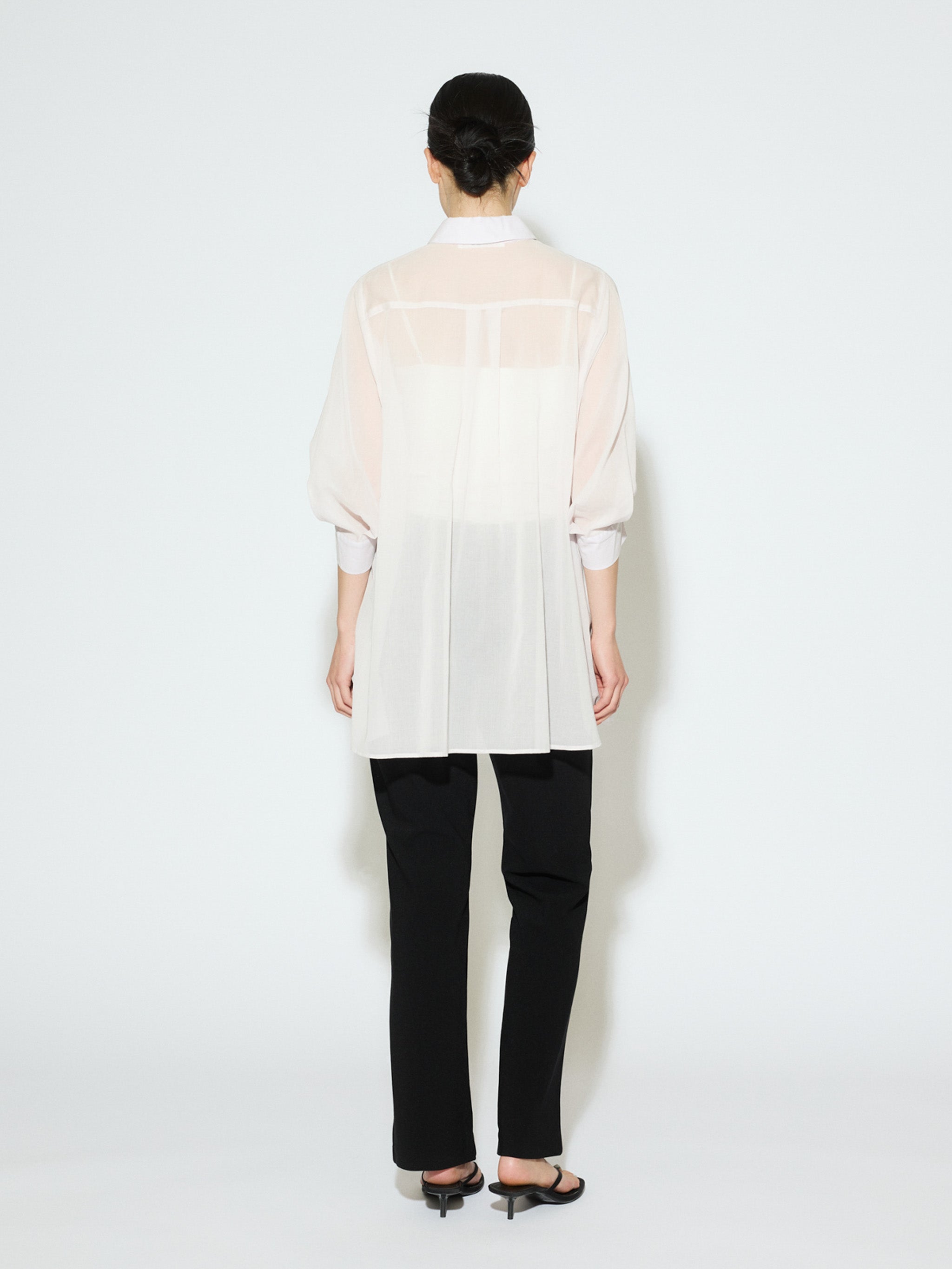 rib fit straight pants[A]