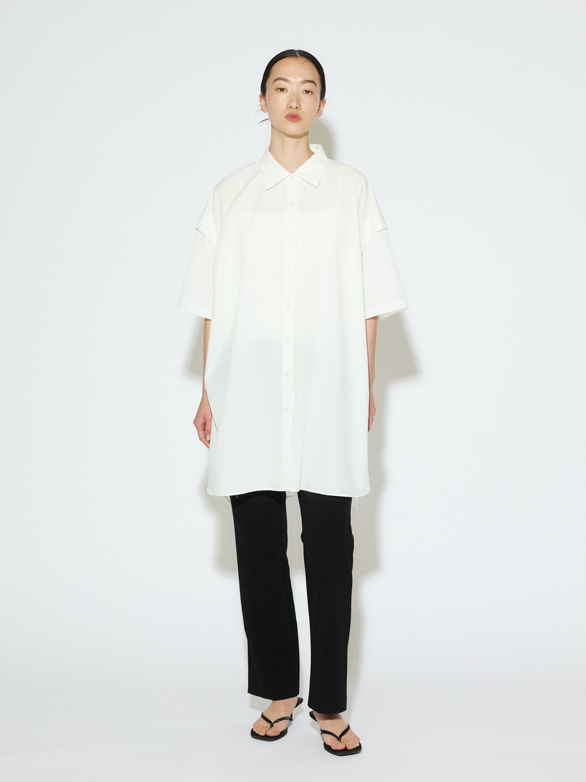 rib fit straight pants[A]