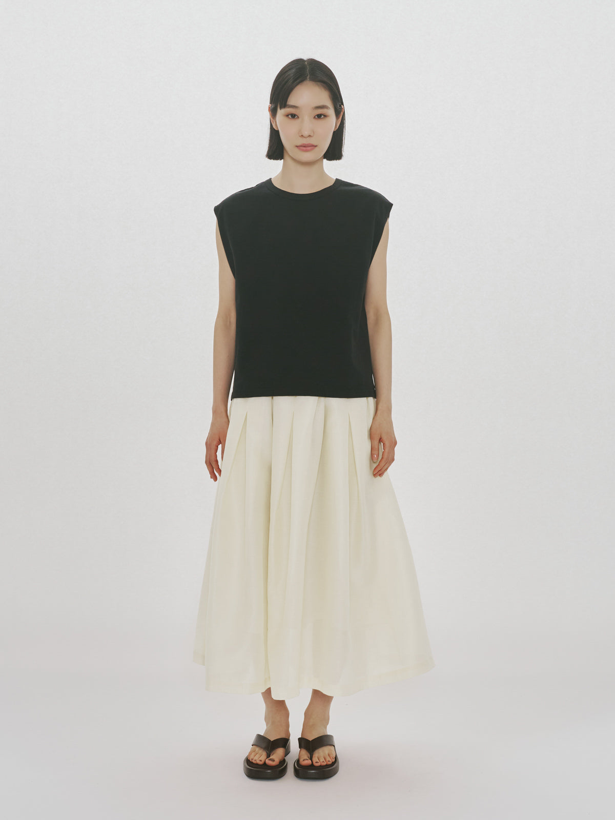 Organza Flare Middle Skirt｜シアーフレアミドルスカート｜MIDIUMISOLID