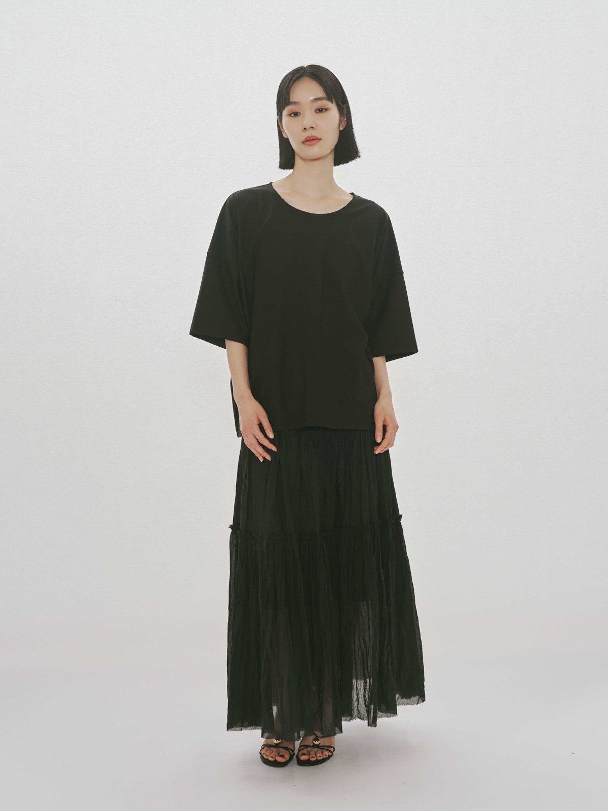 sheer tiered skirt