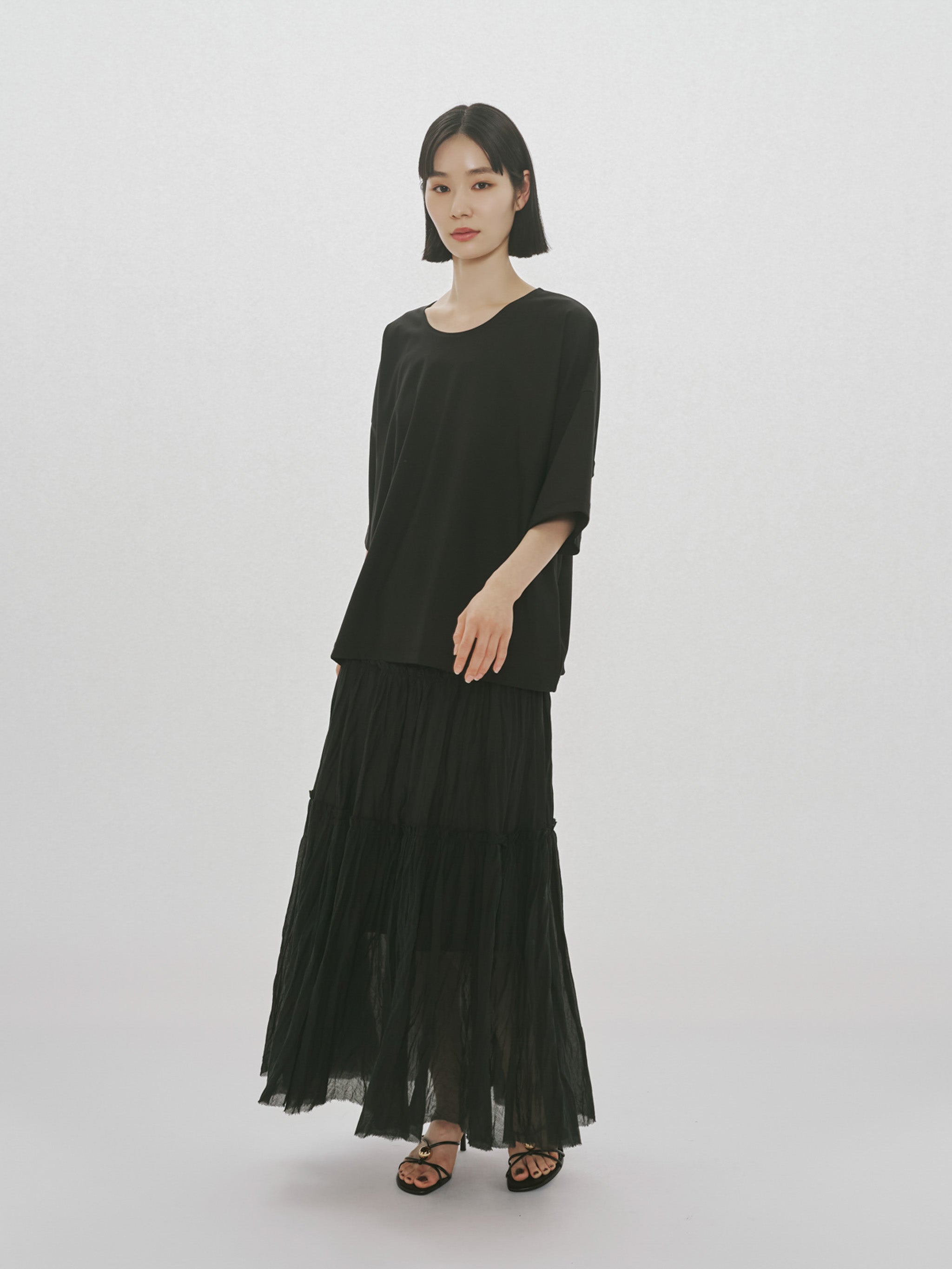 sheer tiered skirt