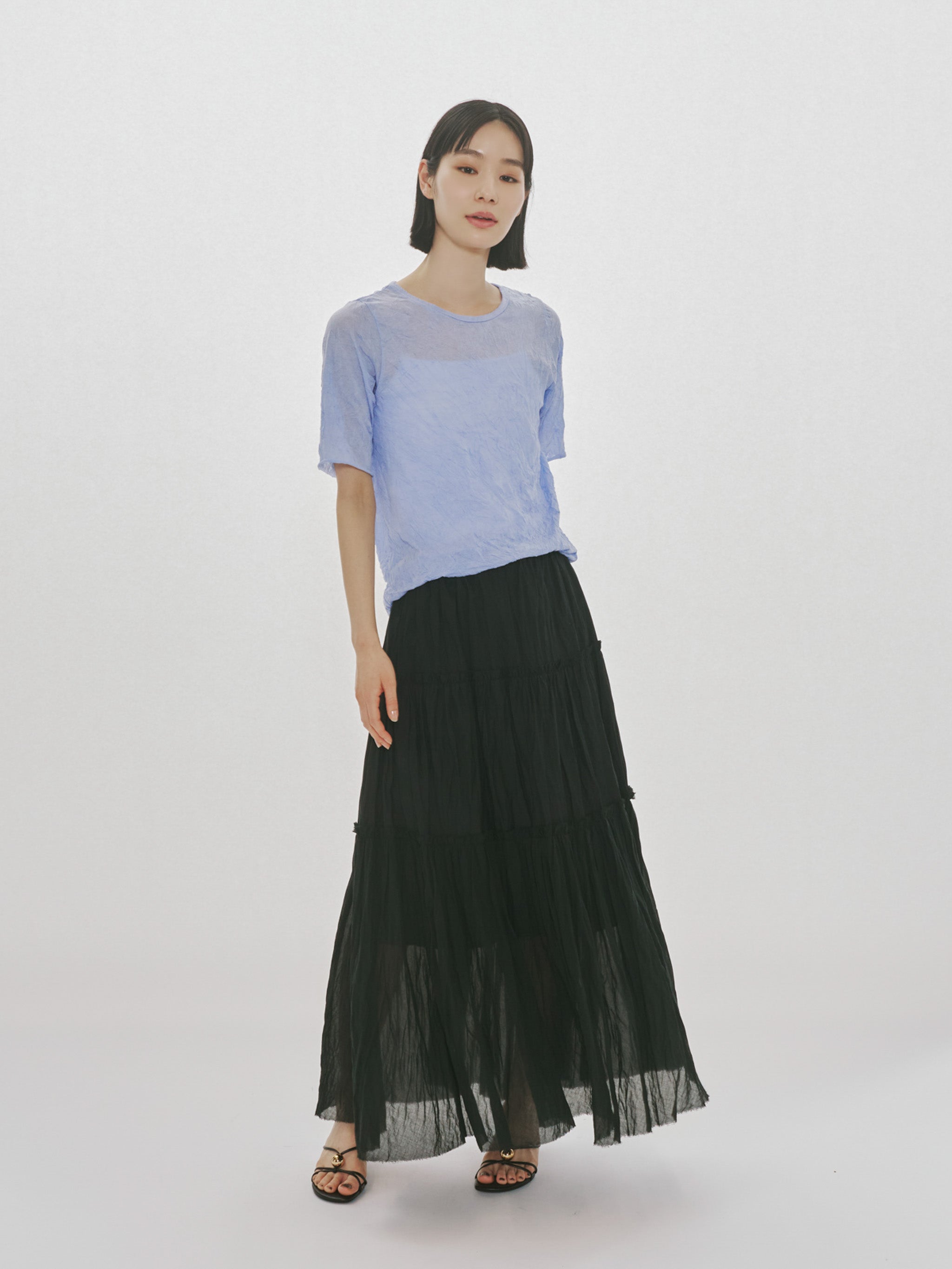 sheer tiered skirt