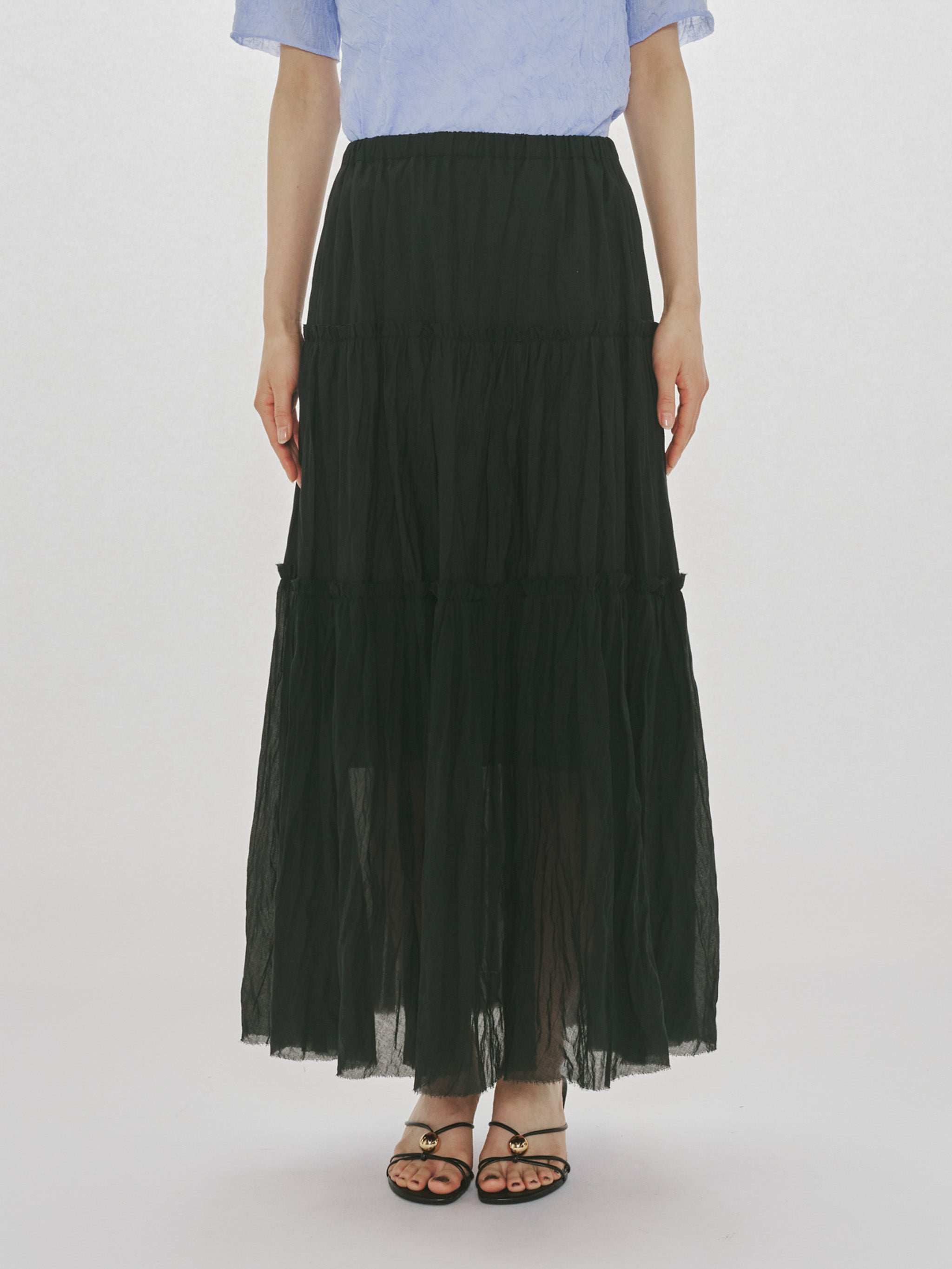 sheer tiered skirt