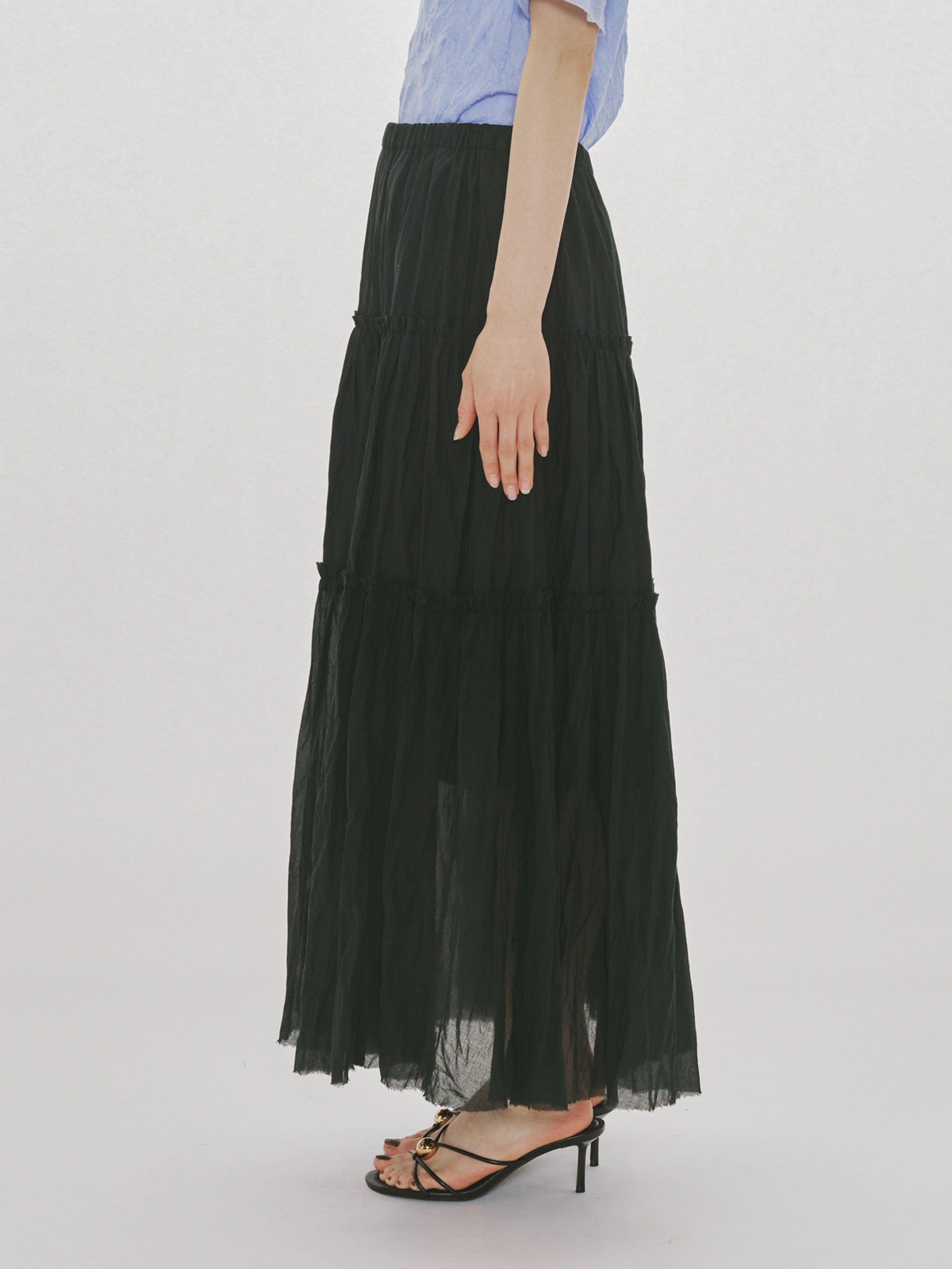 sheer tiered skirt