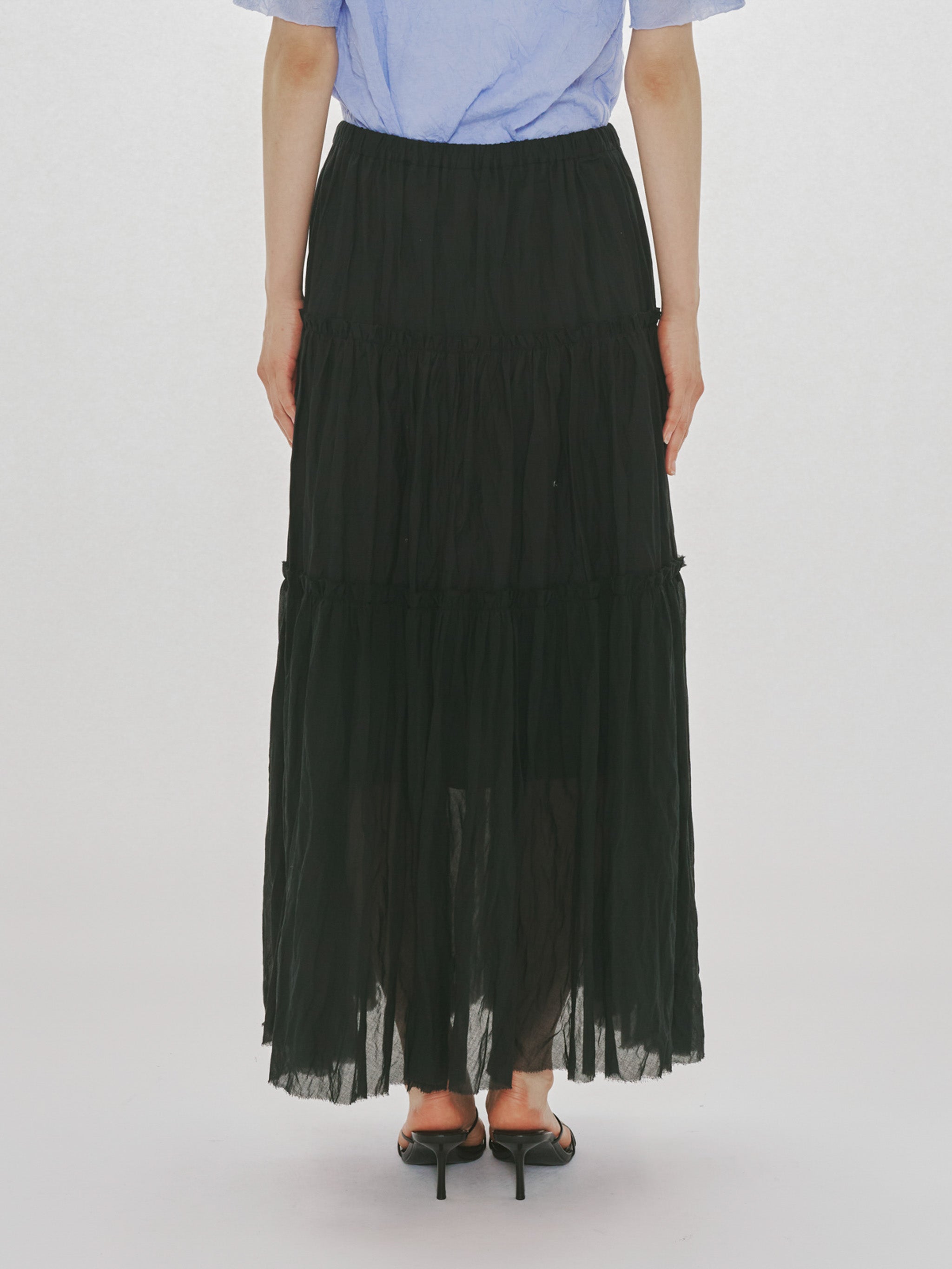 sheer tiered skirt