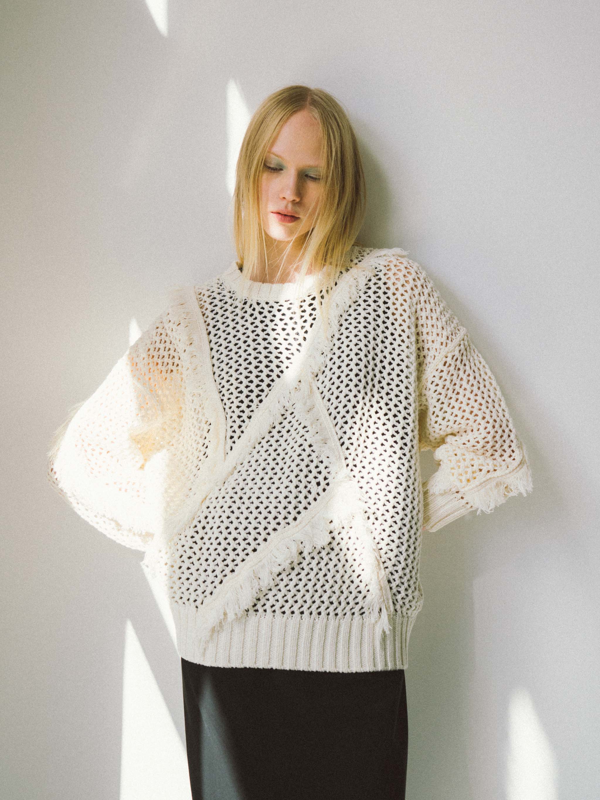 fringe mesh pullover[A]