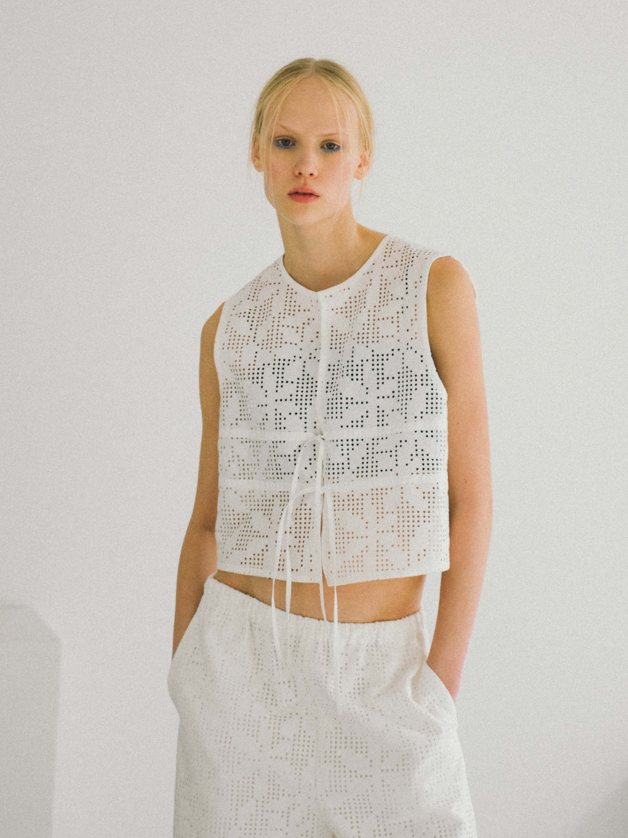 lace short vest[A]