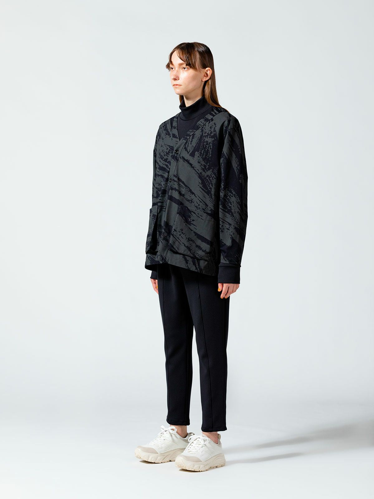 トリコットかすれプリントカーディガン(4-1109)