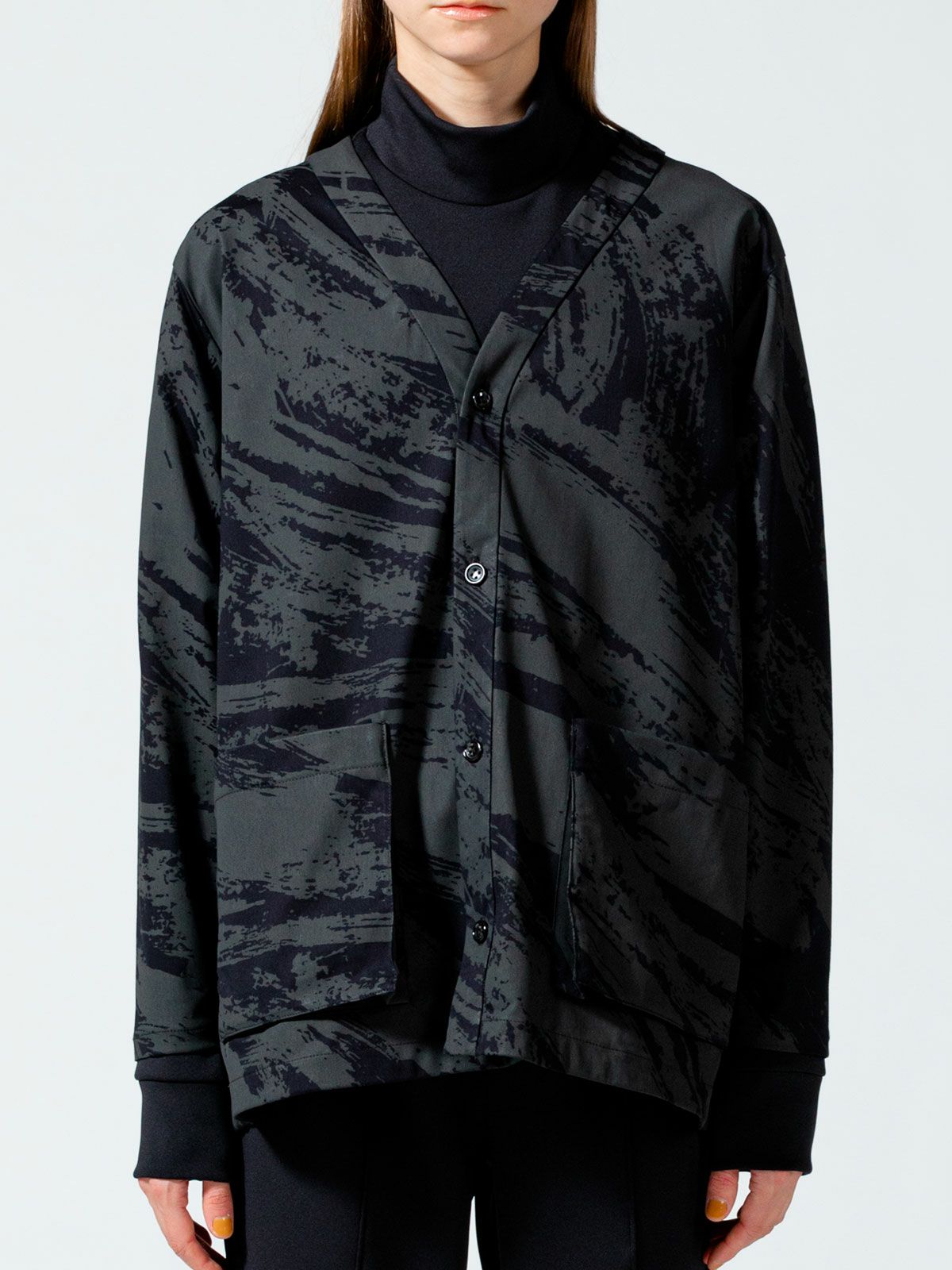 トリコットかすれプリントカーディガン(4-1109)