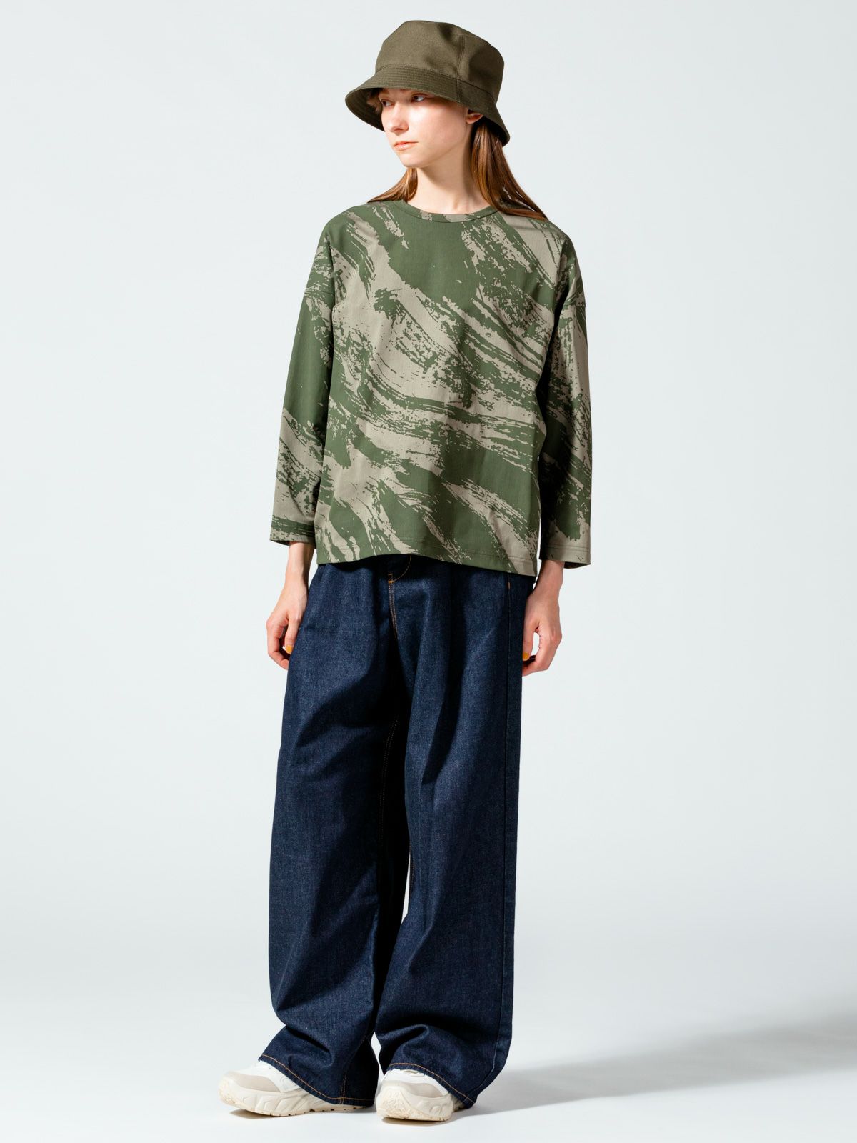 トリコットかすれプリントプルオーバー(4-1110)