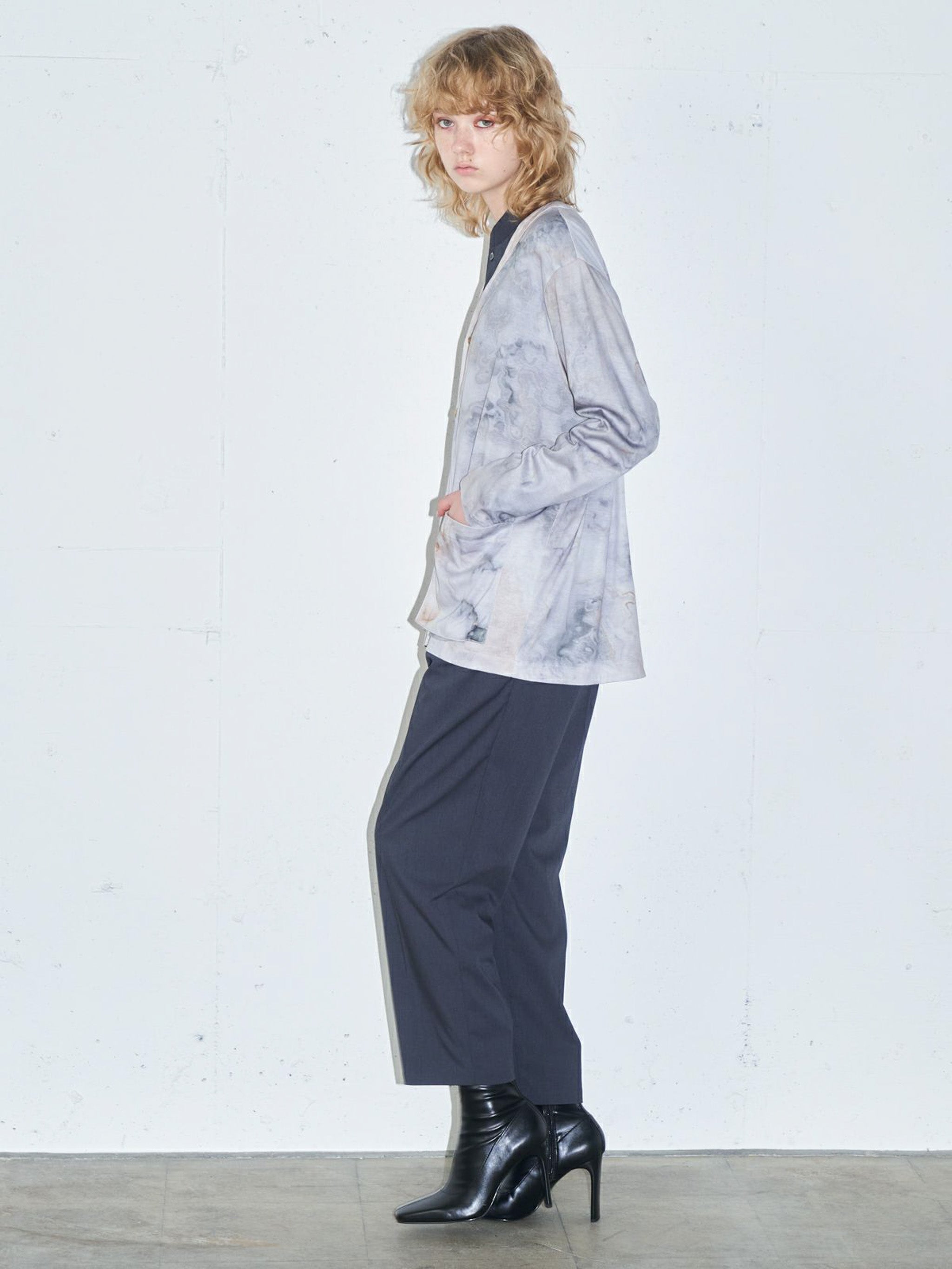 マーブルプリントカーディガン(4-1115)