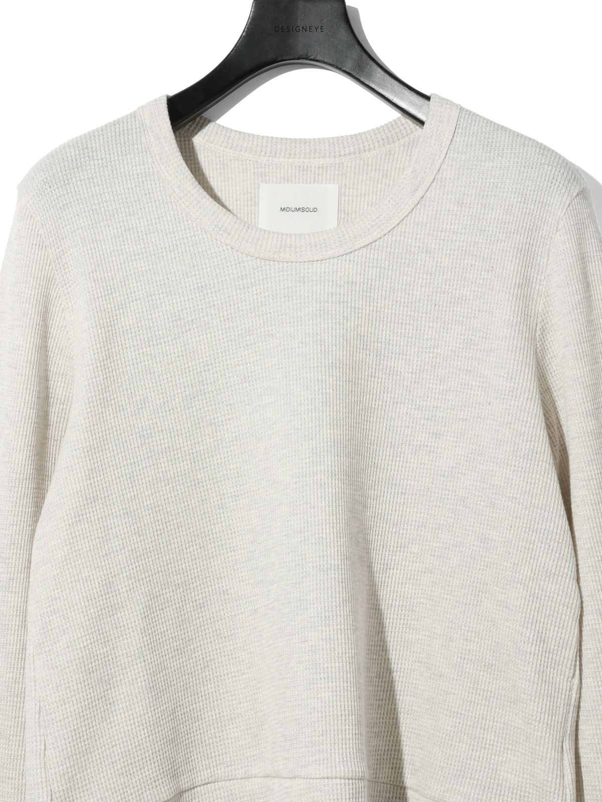 u neck waffle pullover