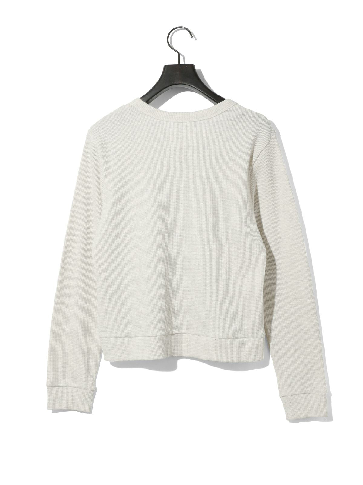 u neck waffle pullover