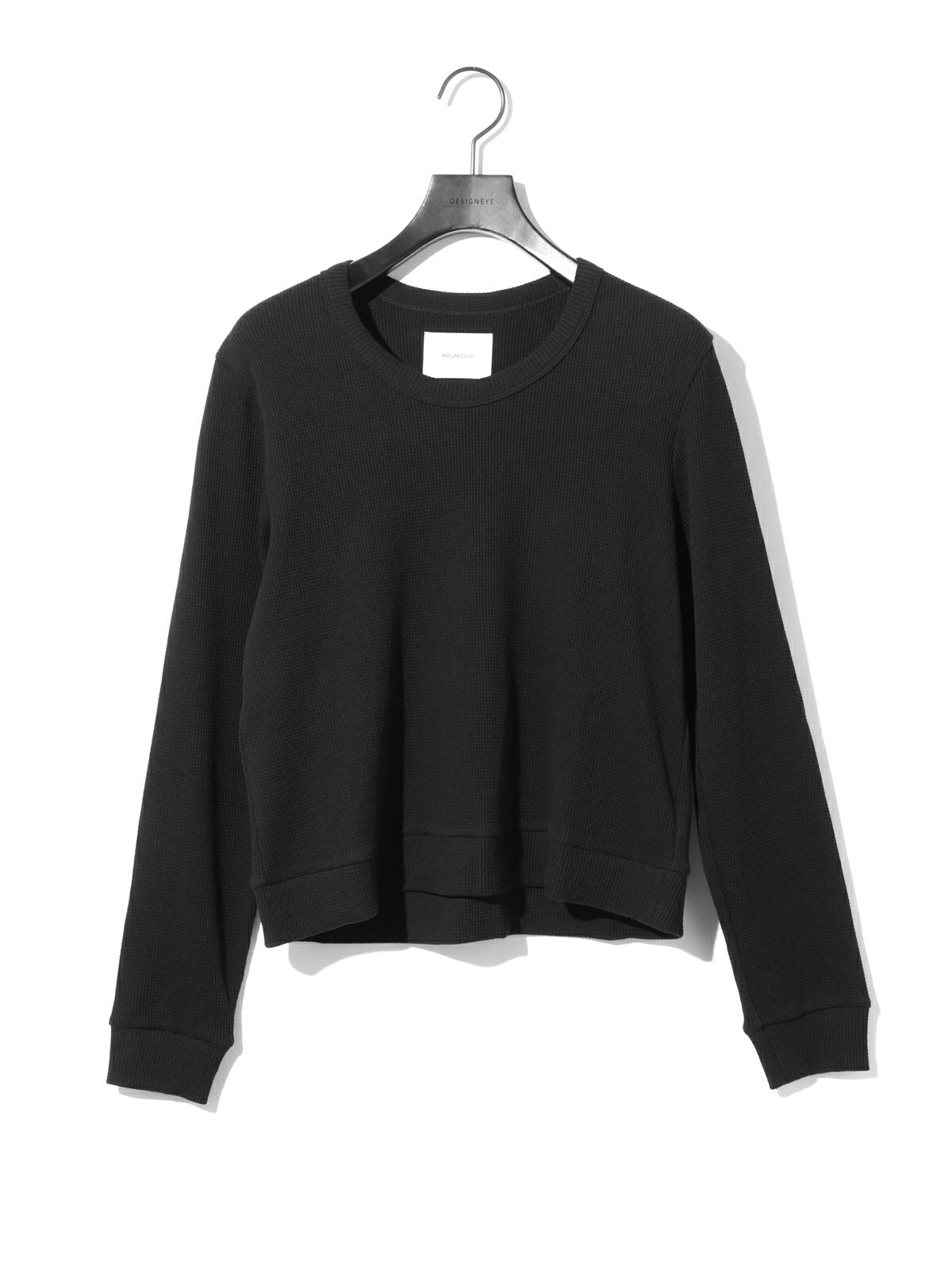 u neck waffle pullover