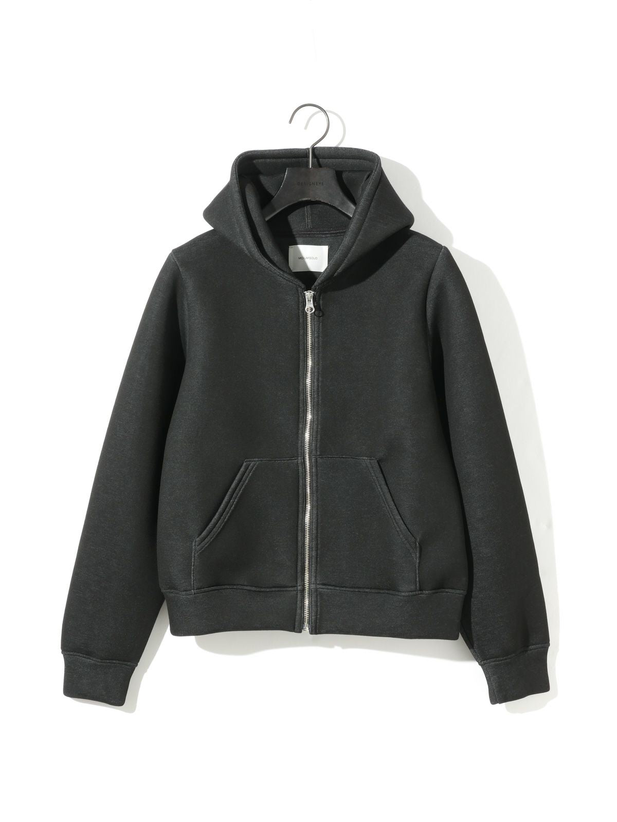 sheer double-knit zip hoodie