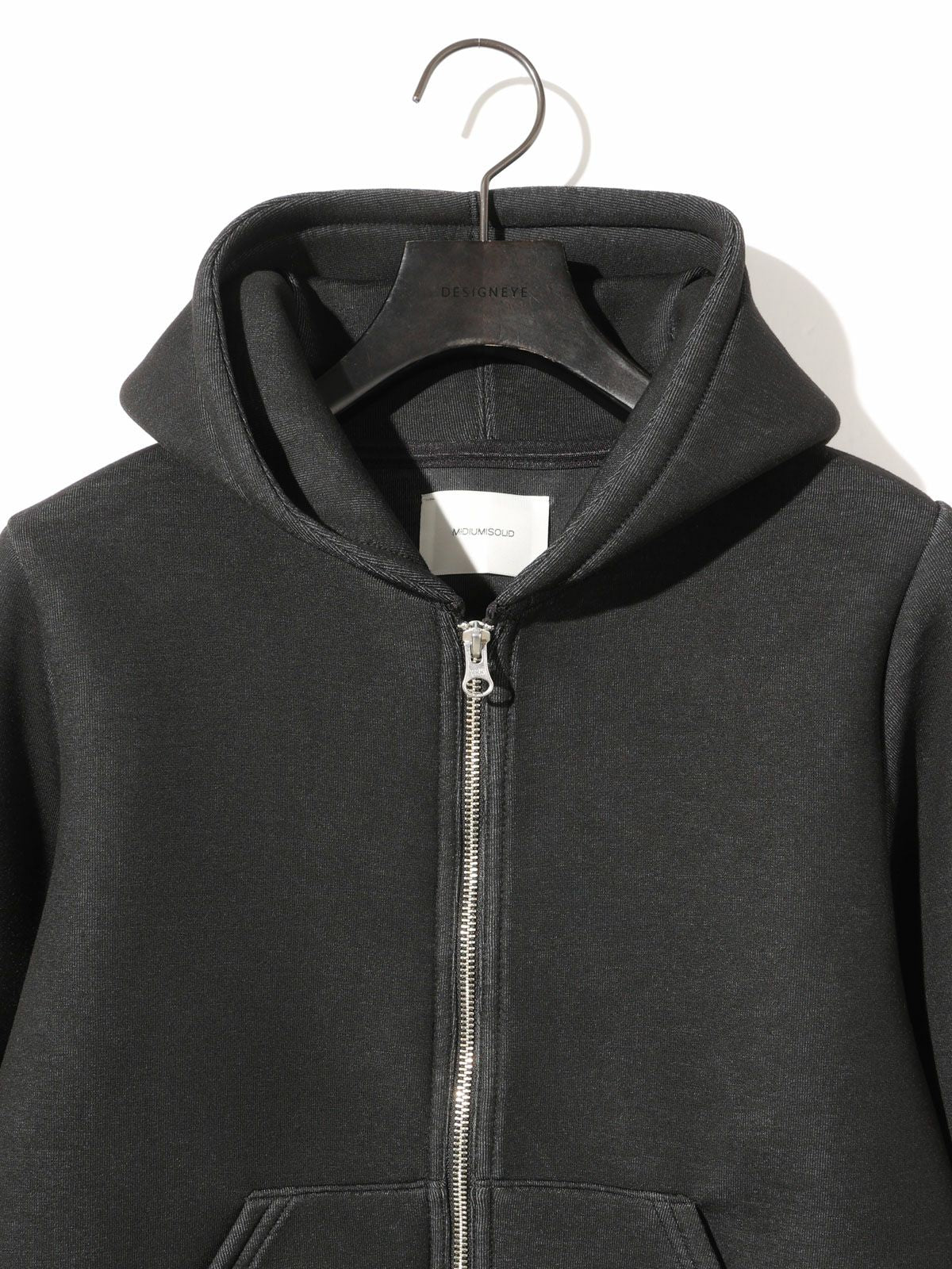 sheer double-knit zip hoodie