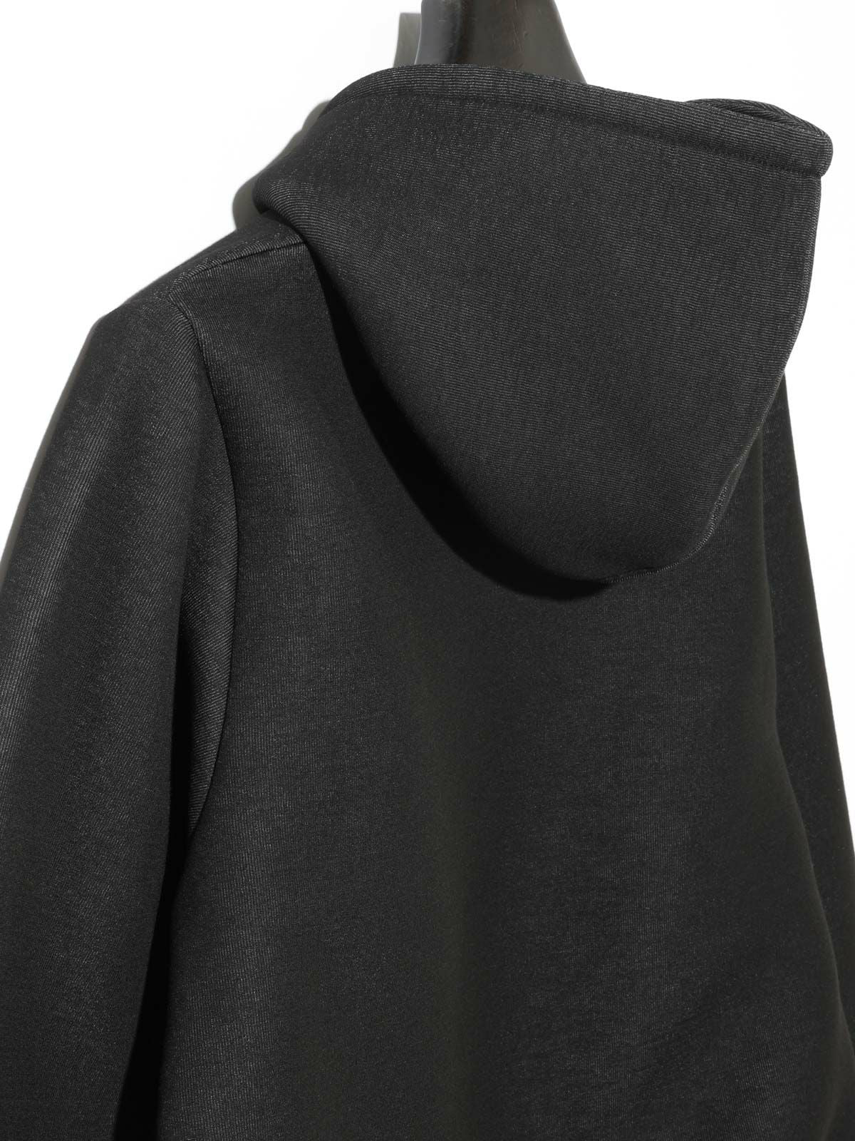 sheer double-knit zip hoodie