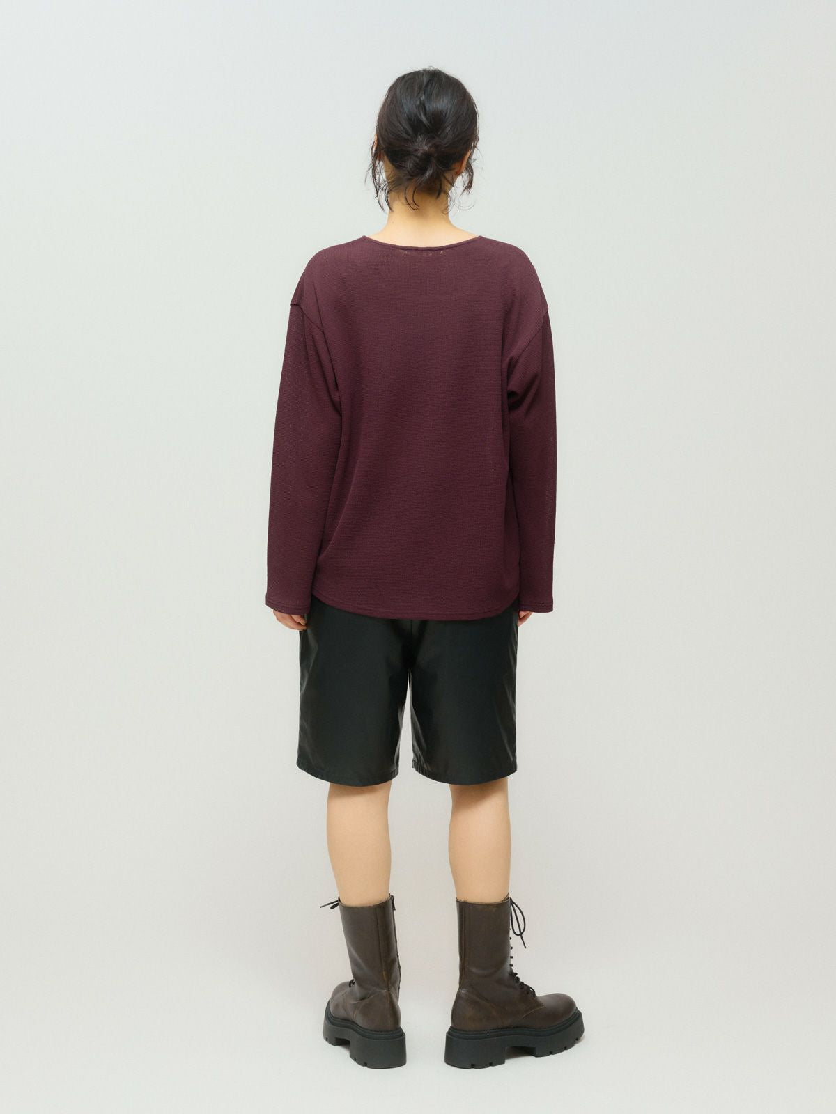 sheer waffle pullover