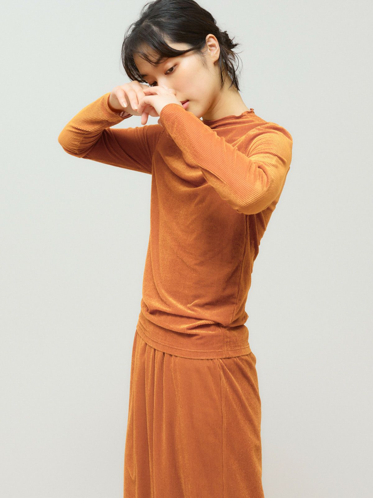 sheer velour rib top