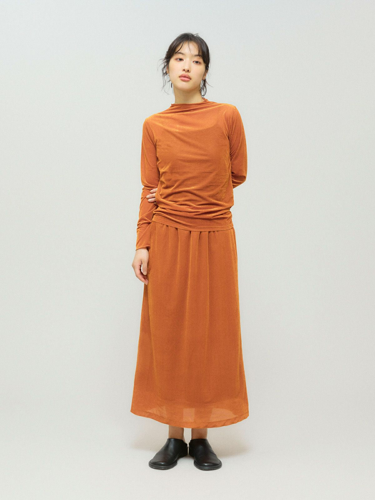 sheer velour rib top