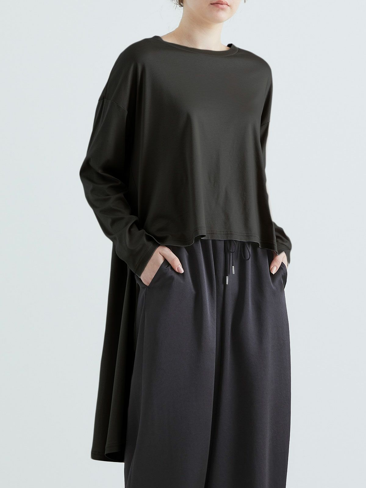 クルーネックロングバックプルオーバー(4-1132)