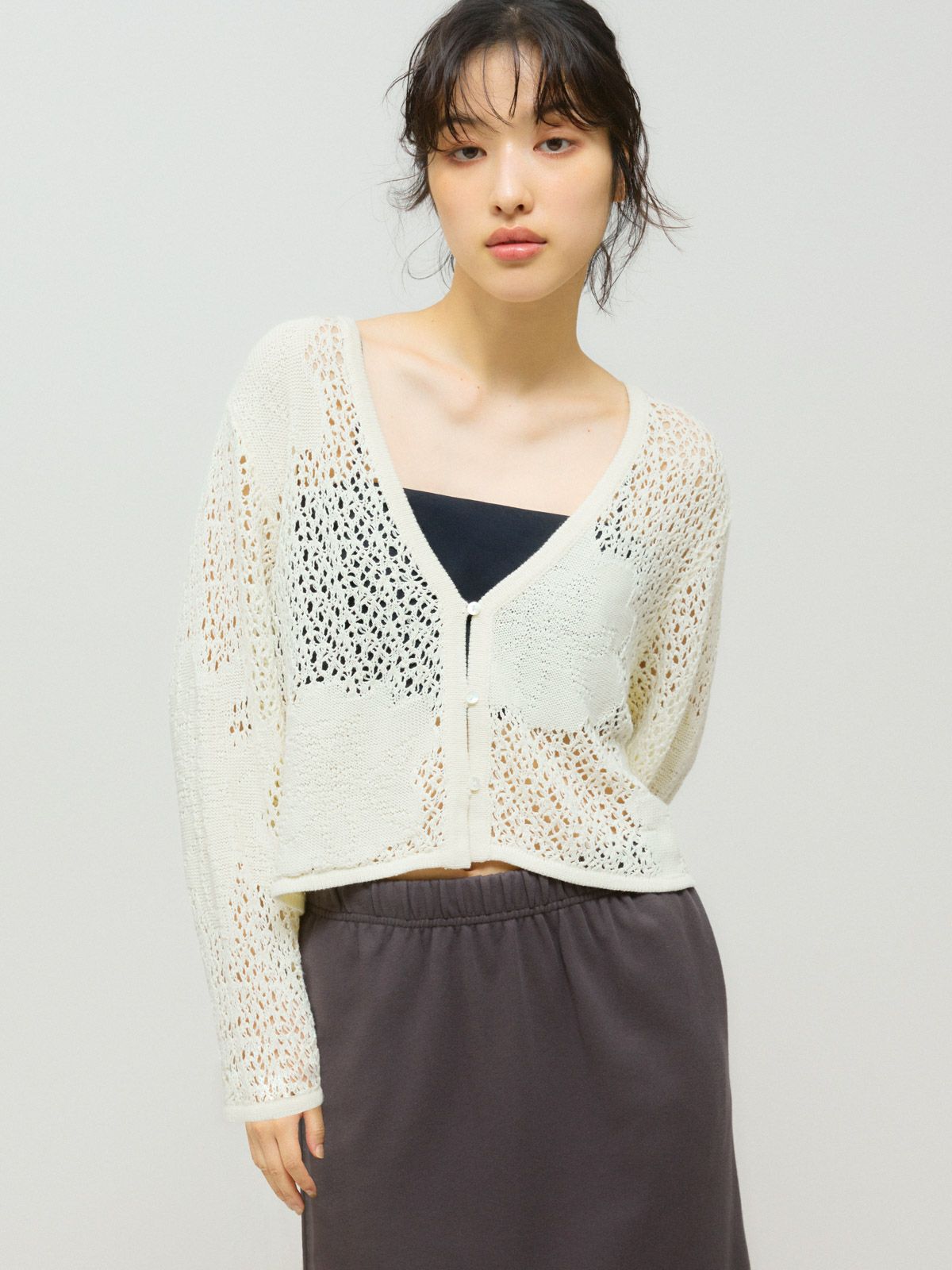 lace mesh cardigan
