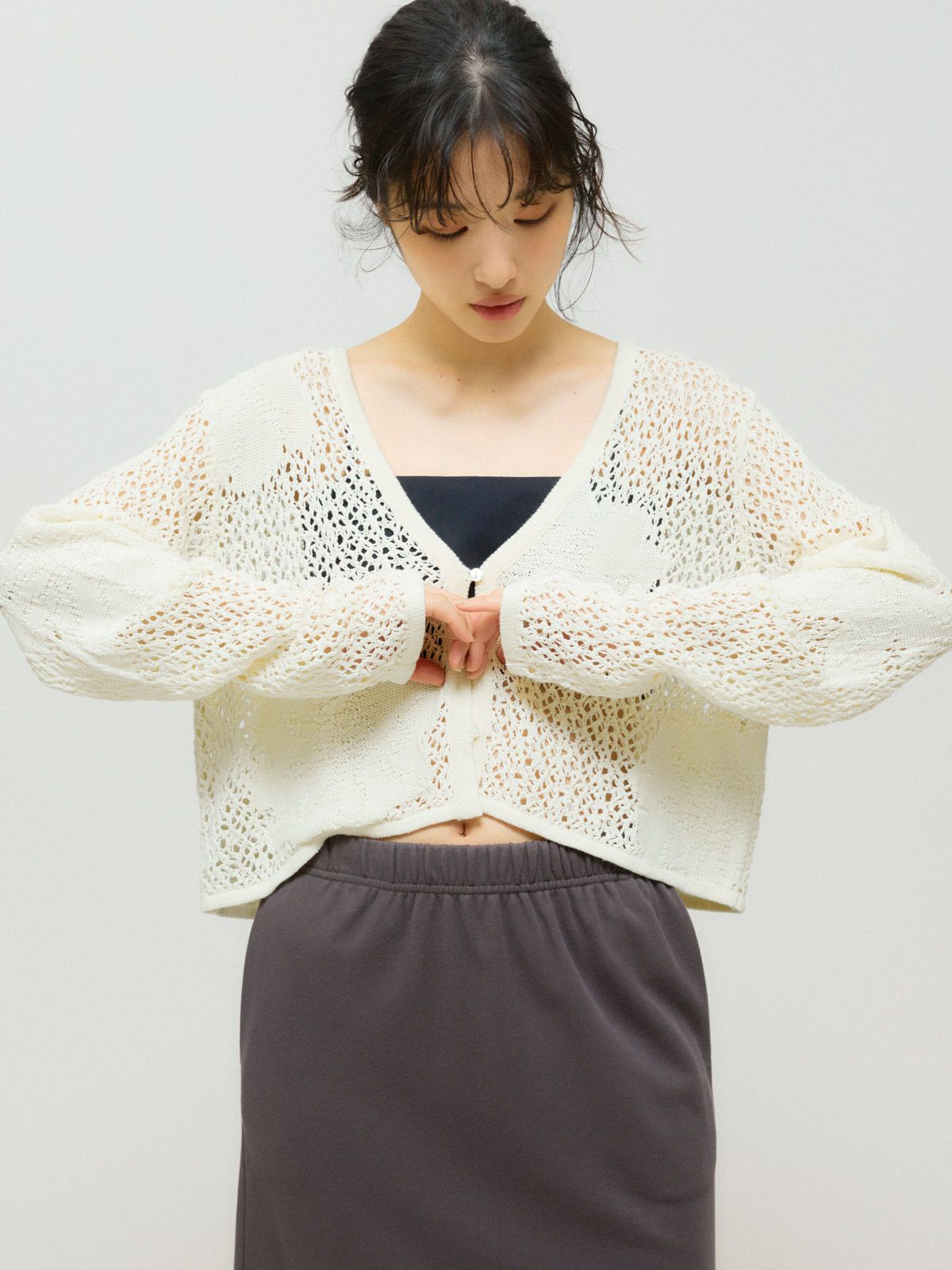 lace mesh cardigan