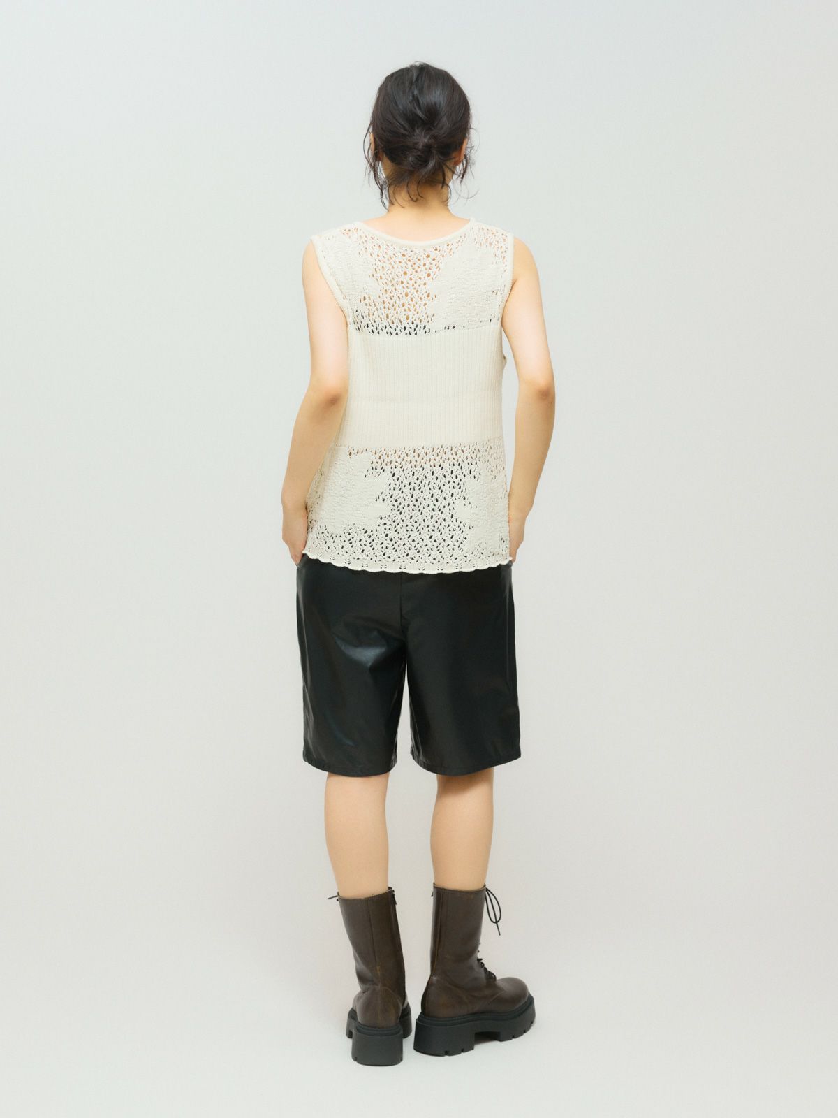 lace rib vest