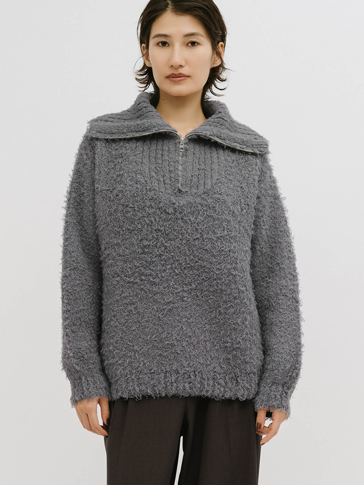 cloud loop zip knit