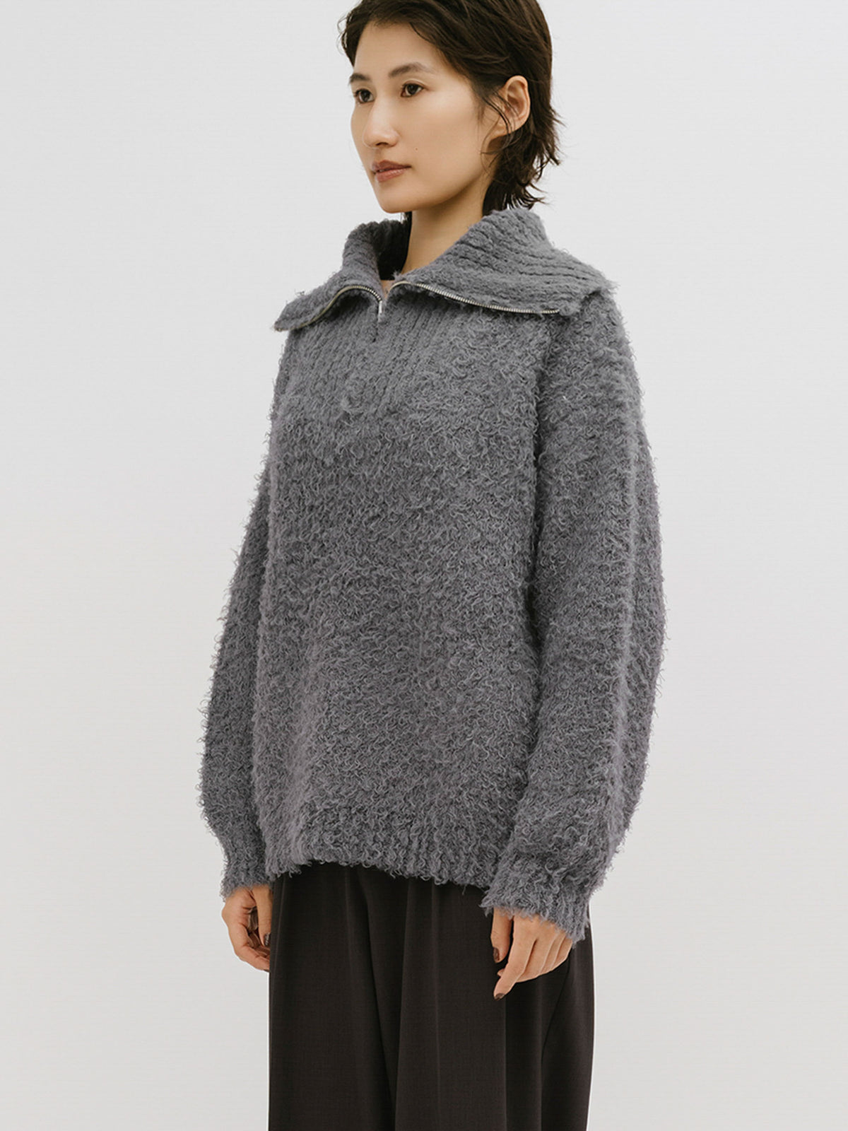cloud loop zip knit