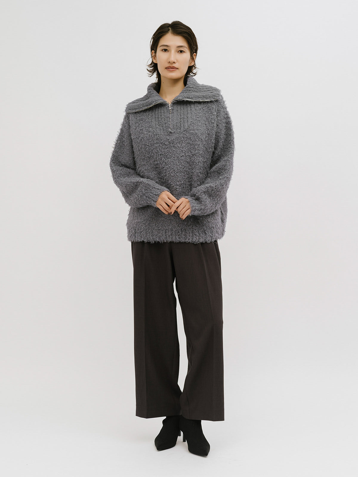 cloud loop zip knit