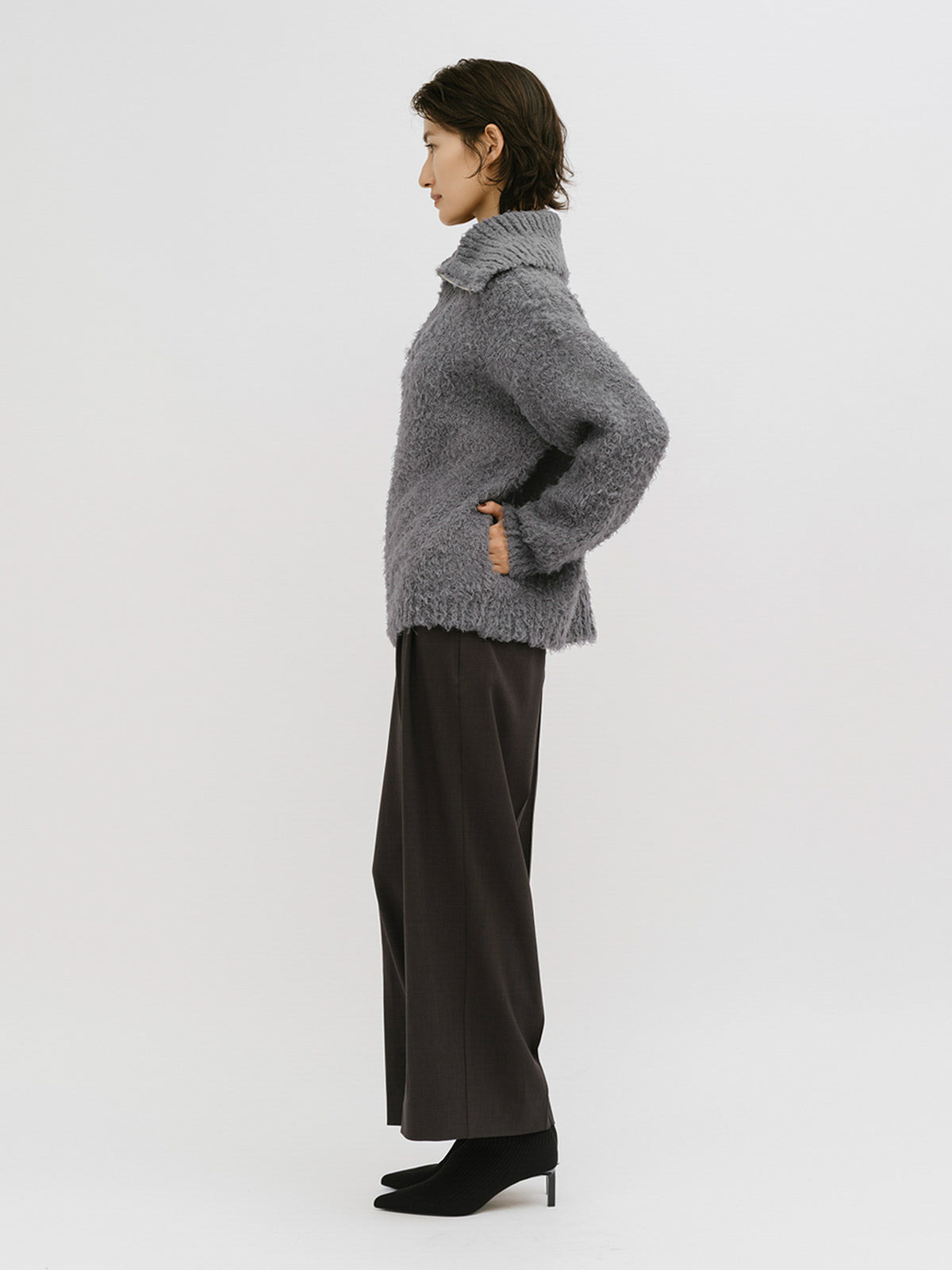 cloud loop zip knit