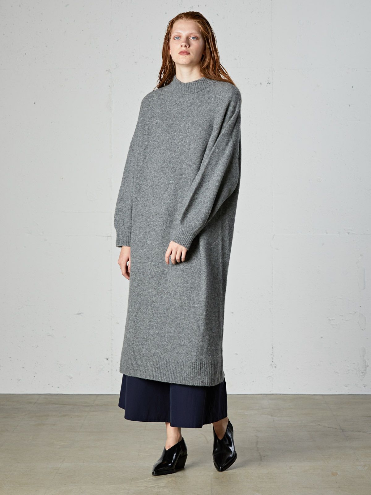 ボトルネックロングワンピース(4-1059)