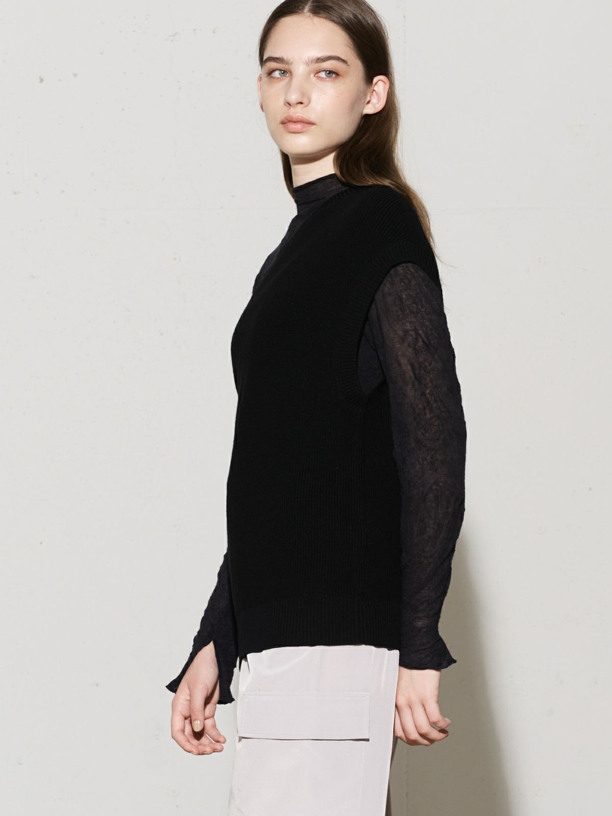 ワンショルダーハーフカーディガントップス(4-1060)