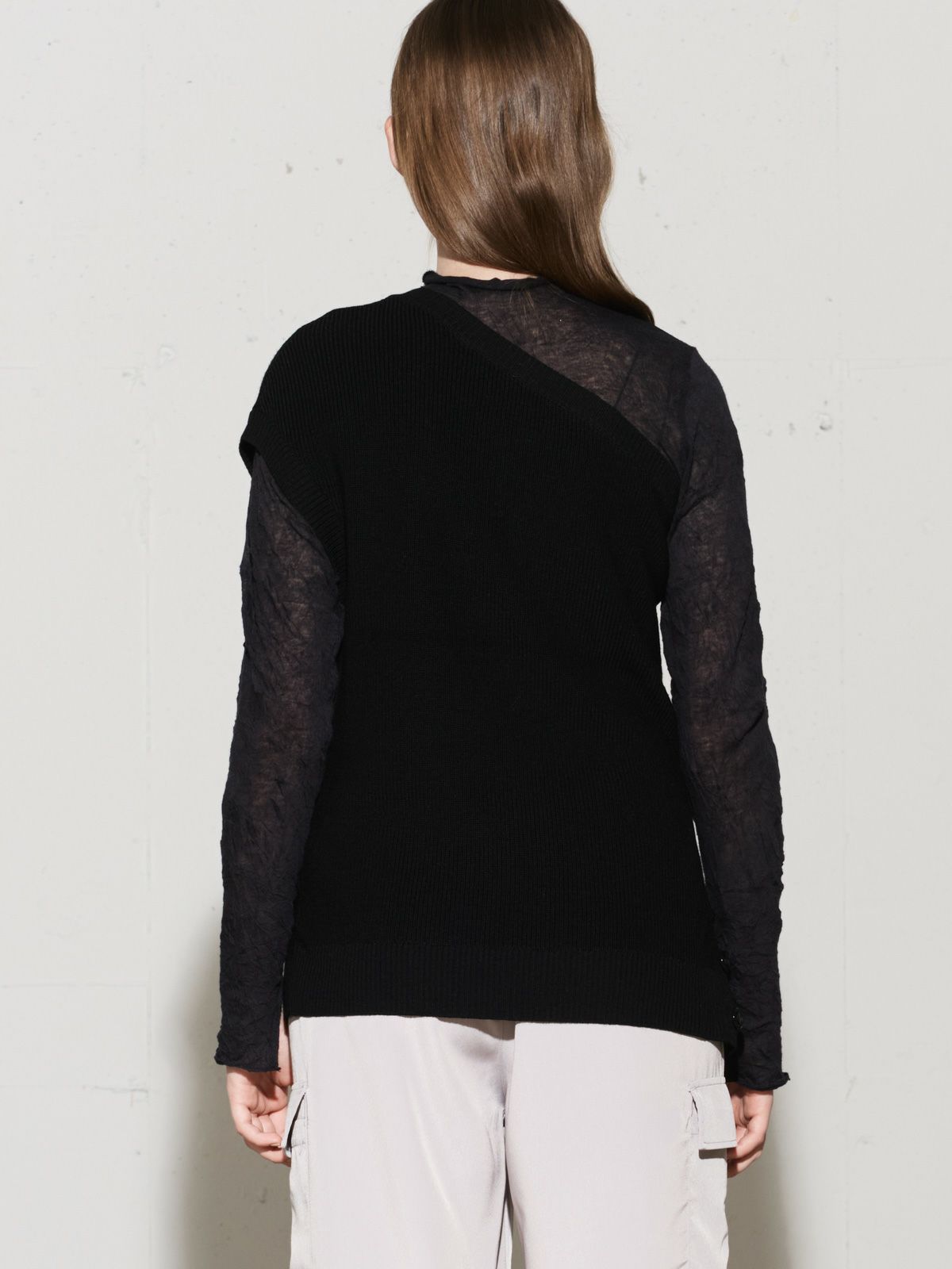 ワンショルダーハーフカーディガントップス(4-1060)