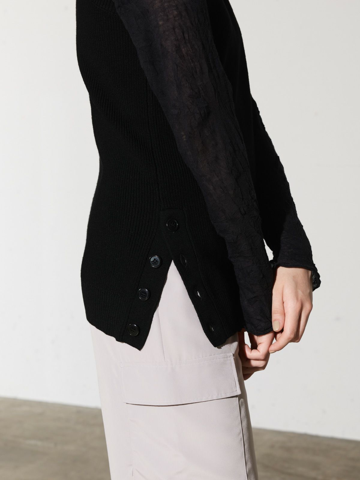 ワンショルダーハーフカーディガントップス(4-1060)