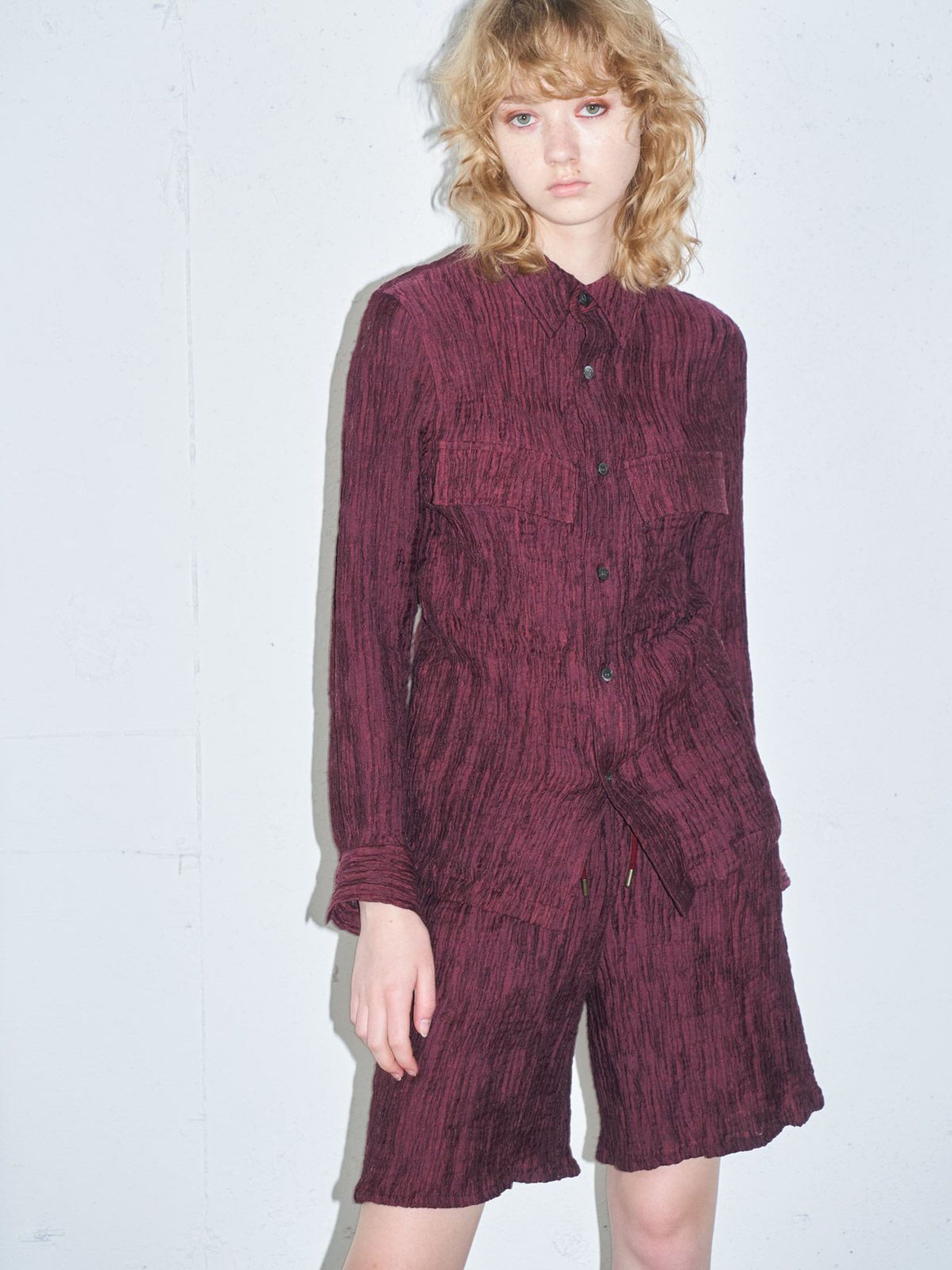 クレープジャカードシャツ(3-1069)