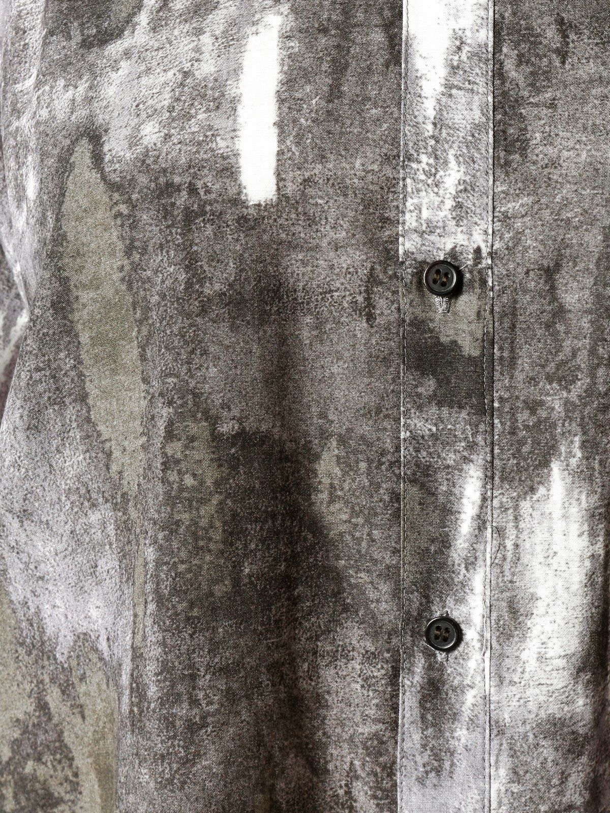 オープンカラー hazy print シャツ(3-1077)