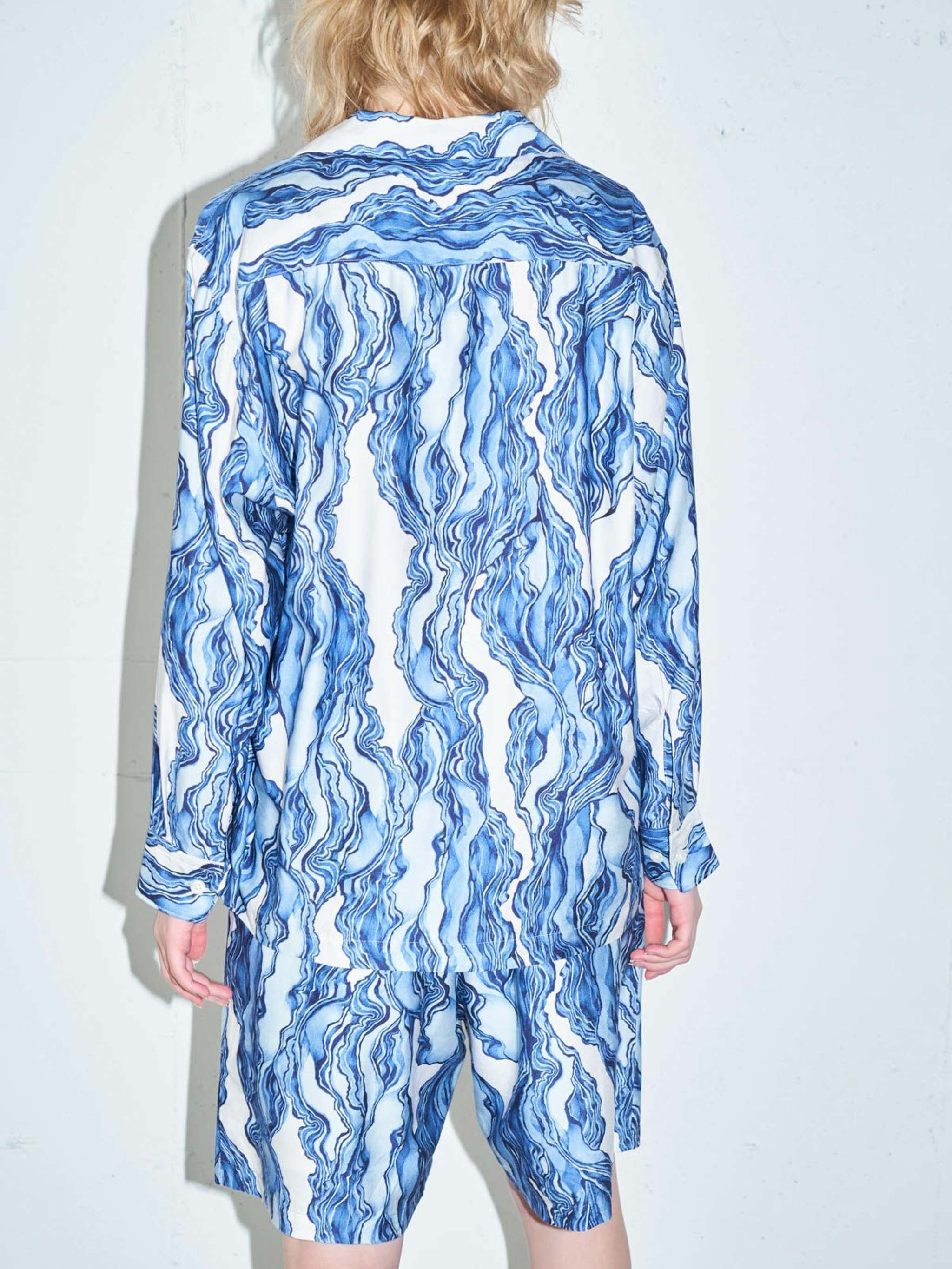 グラフィックプリントオープンカラーシャツ(3-1631)