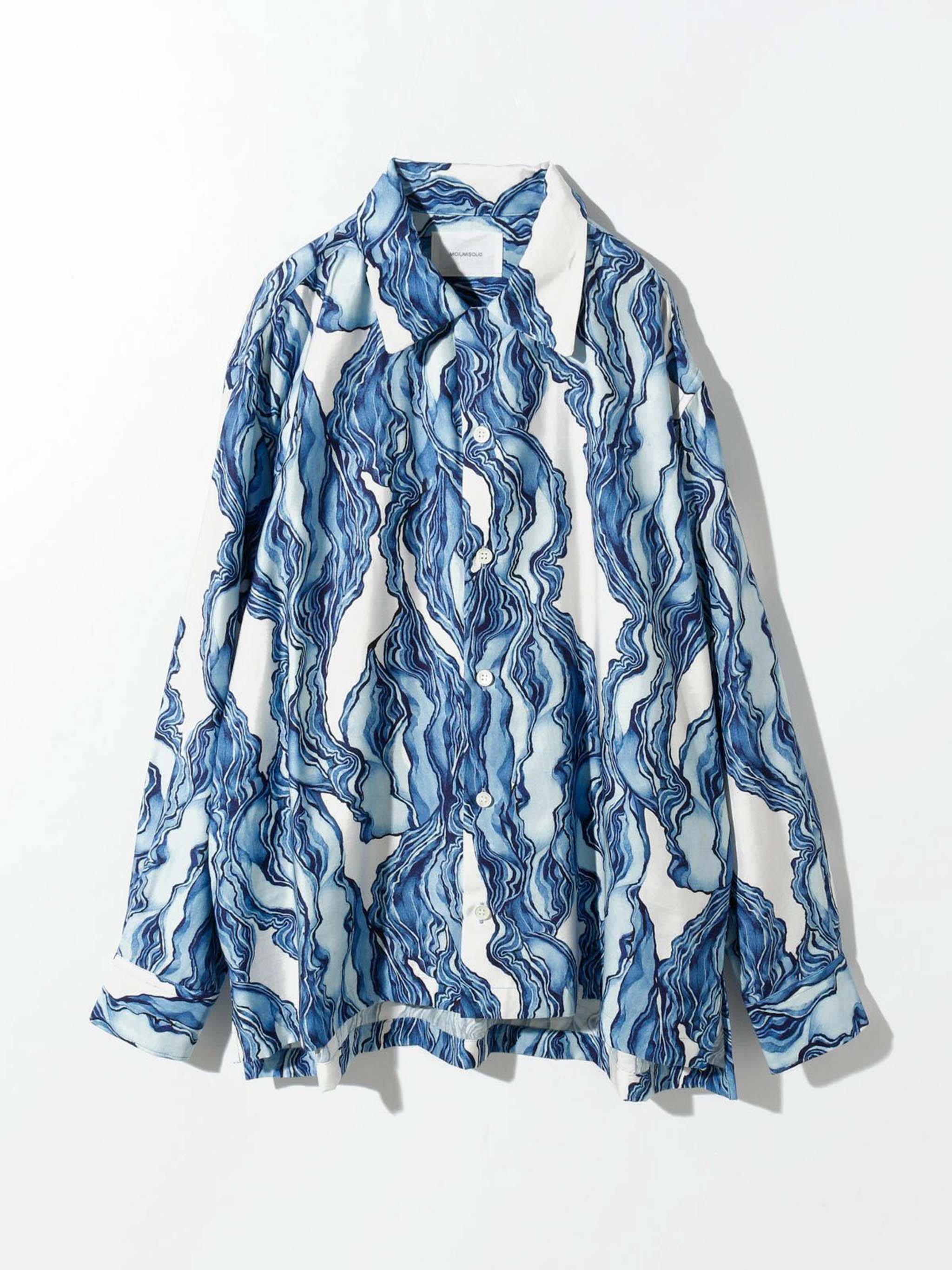 グラフィックプリントオープンカラーシャツ(3-1631)