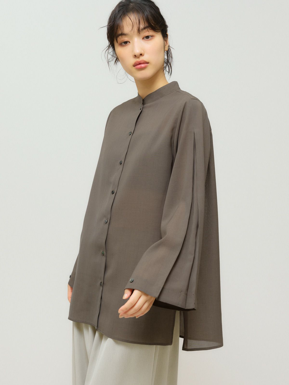 flare slv sheer shirt