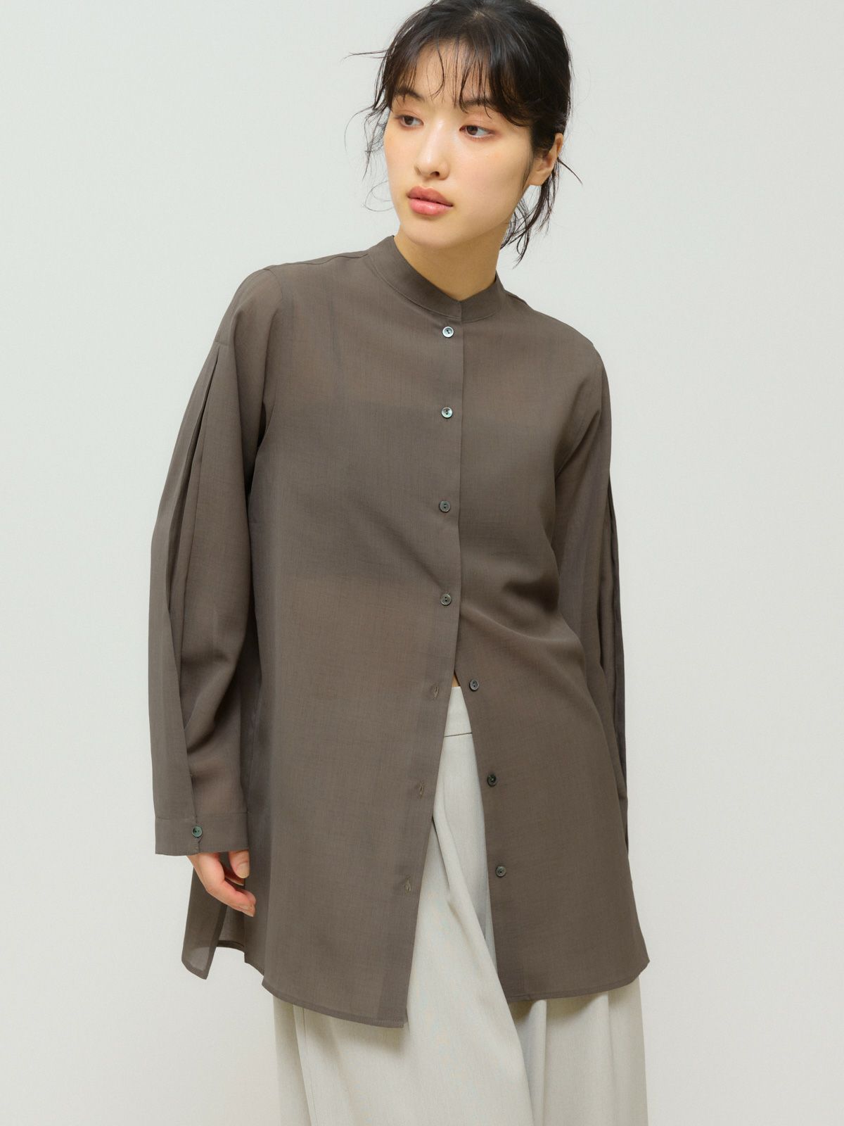 flare slv sheer shirt