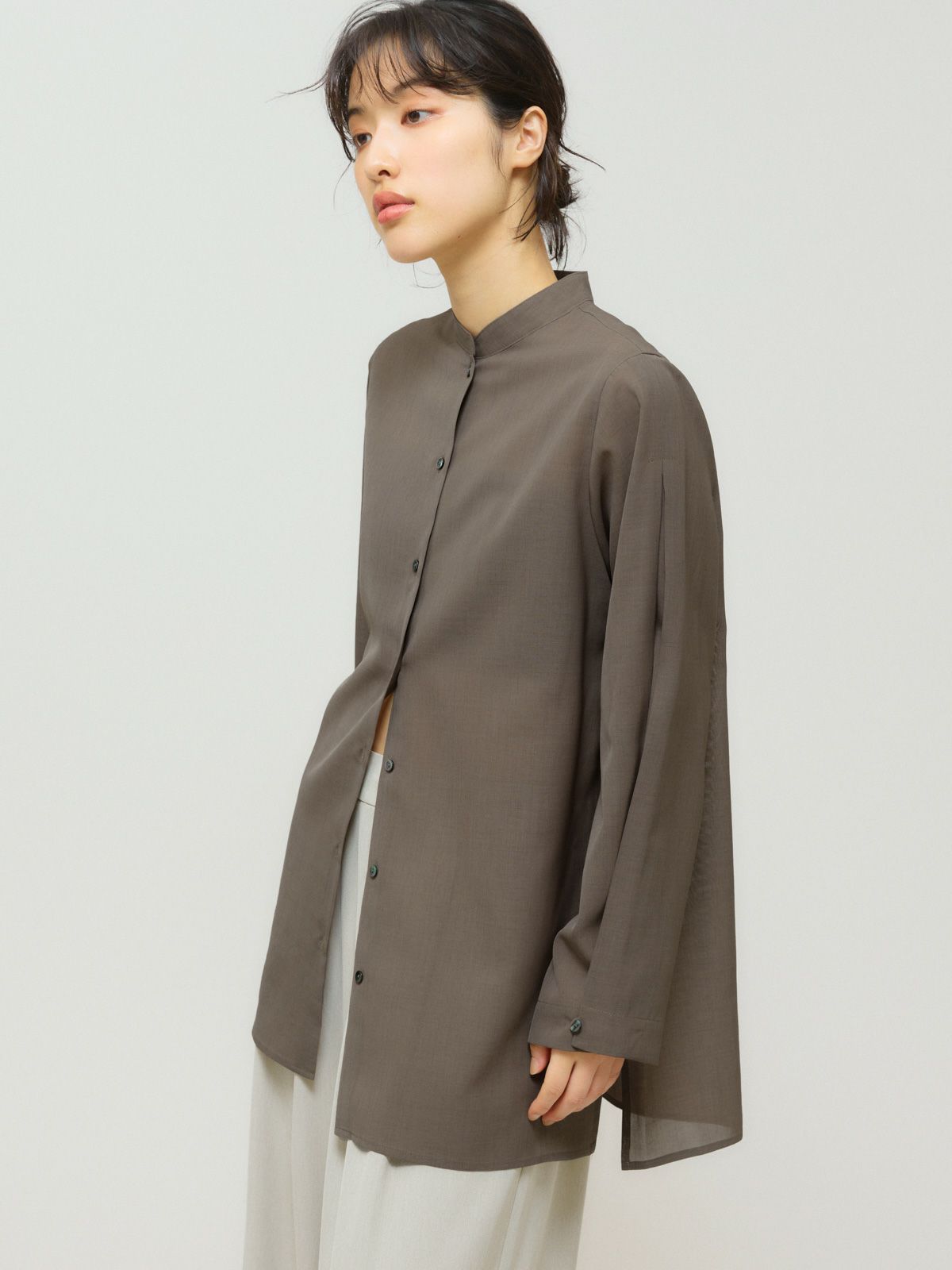 flare slv sheer shirt