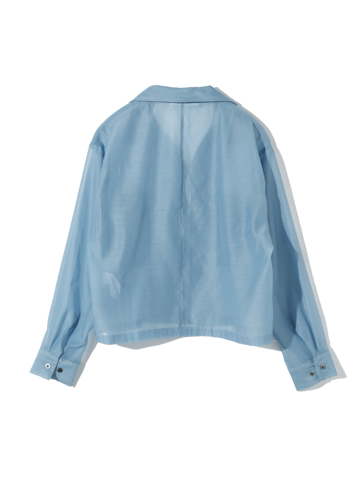 open collar sheer shirt