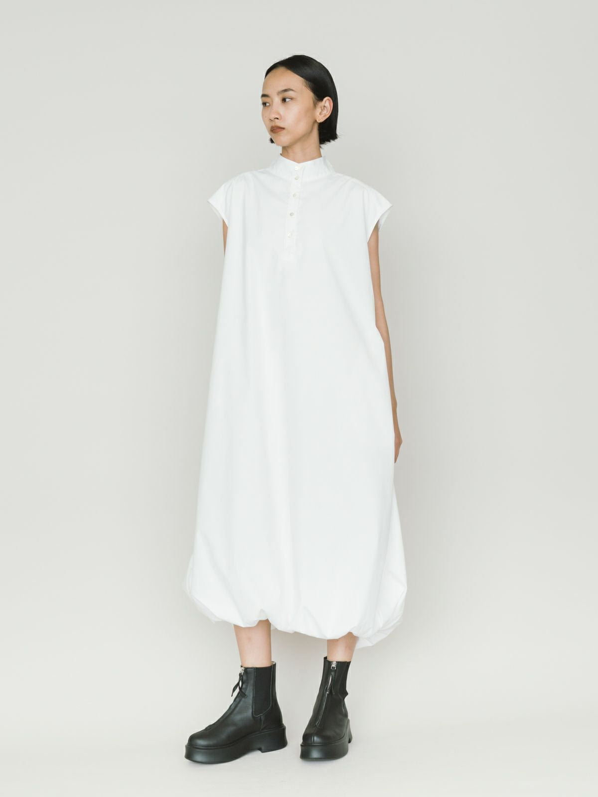 no sleeve baloon shirt one-piece