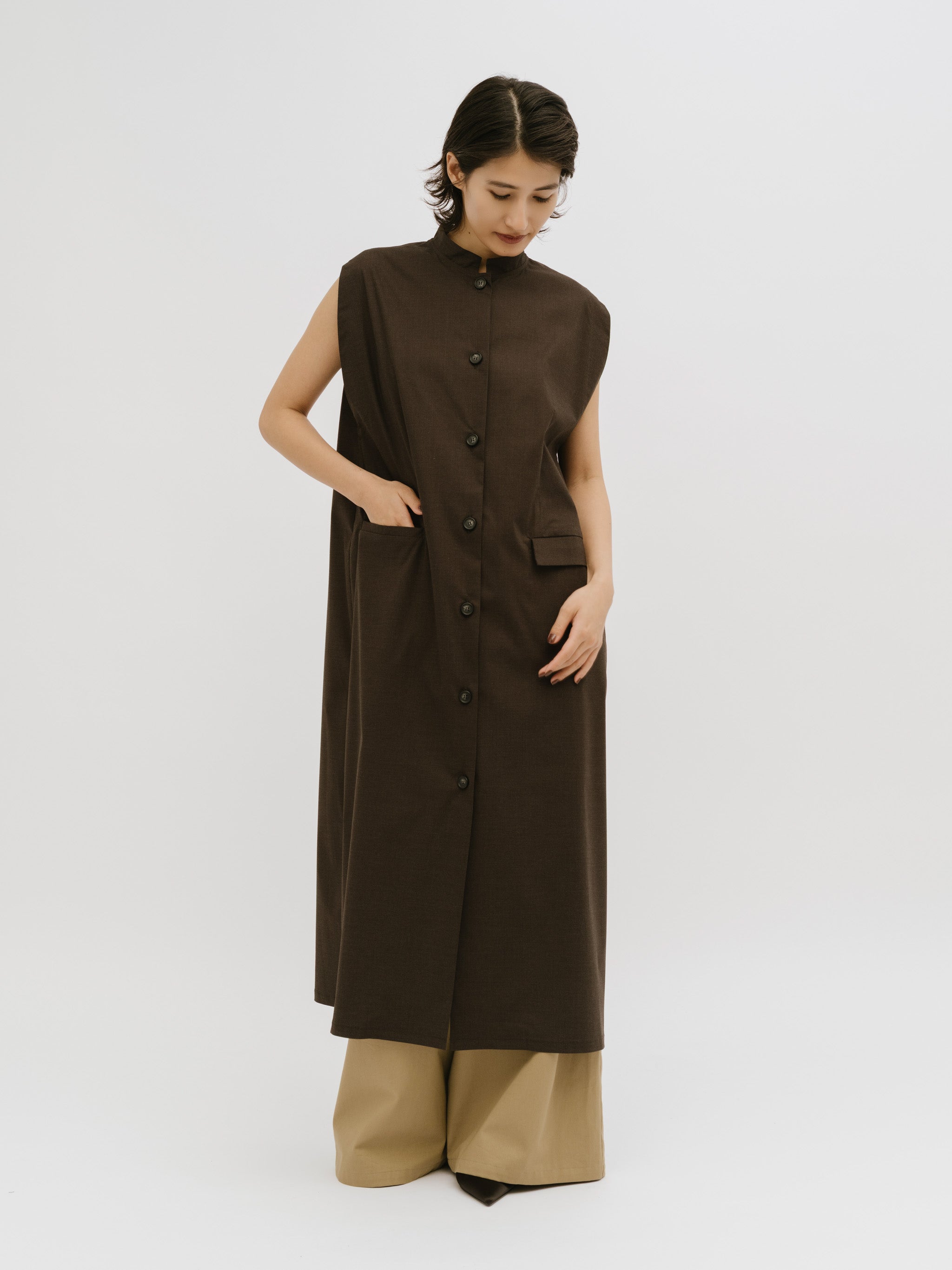 edge line long gilet