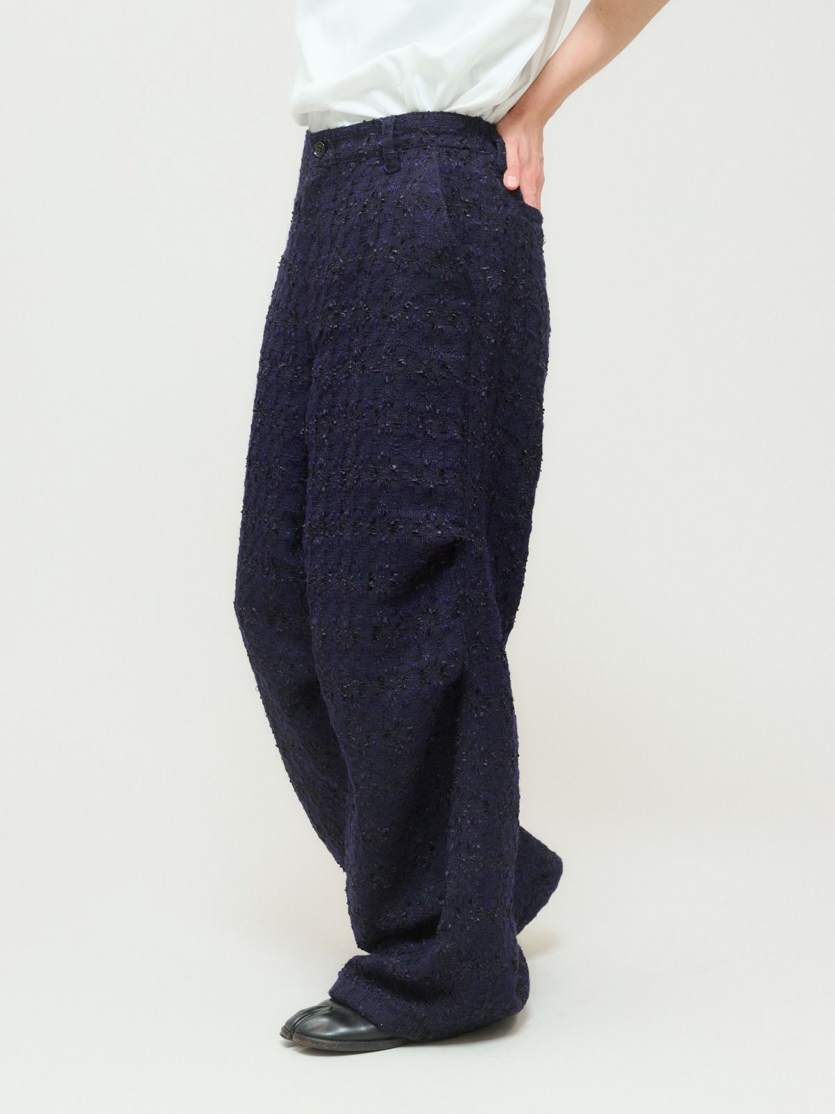 bright tweed parachute pants